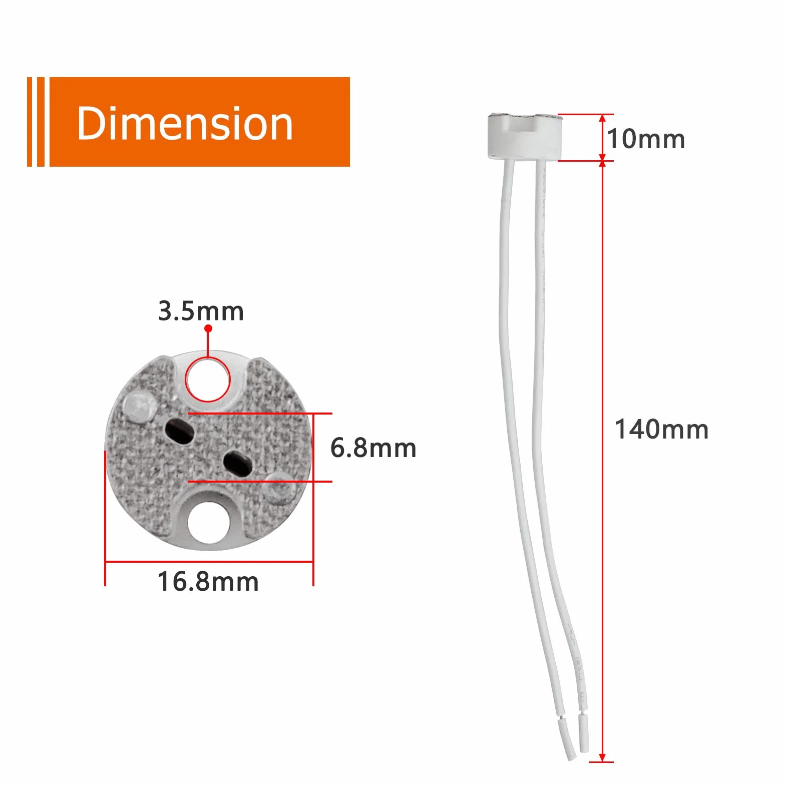 MR16 GU5.3 G4 G6.35 GU4 gniazda lampy do żarówek LED i halogenowych, maks. 100 W, adapter złącza dwubiegunowego 12 V, ceramiczna podstawa uchwytu lampy, 10 sztuk