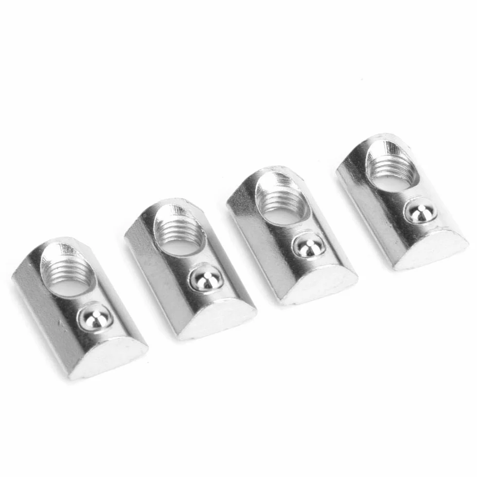 50 Stück T-Gleitmutter T-Nut-Muttern nach europäischem Standard Set Federmuttern Befestigungselemente für Aluminiumprofile(M8)