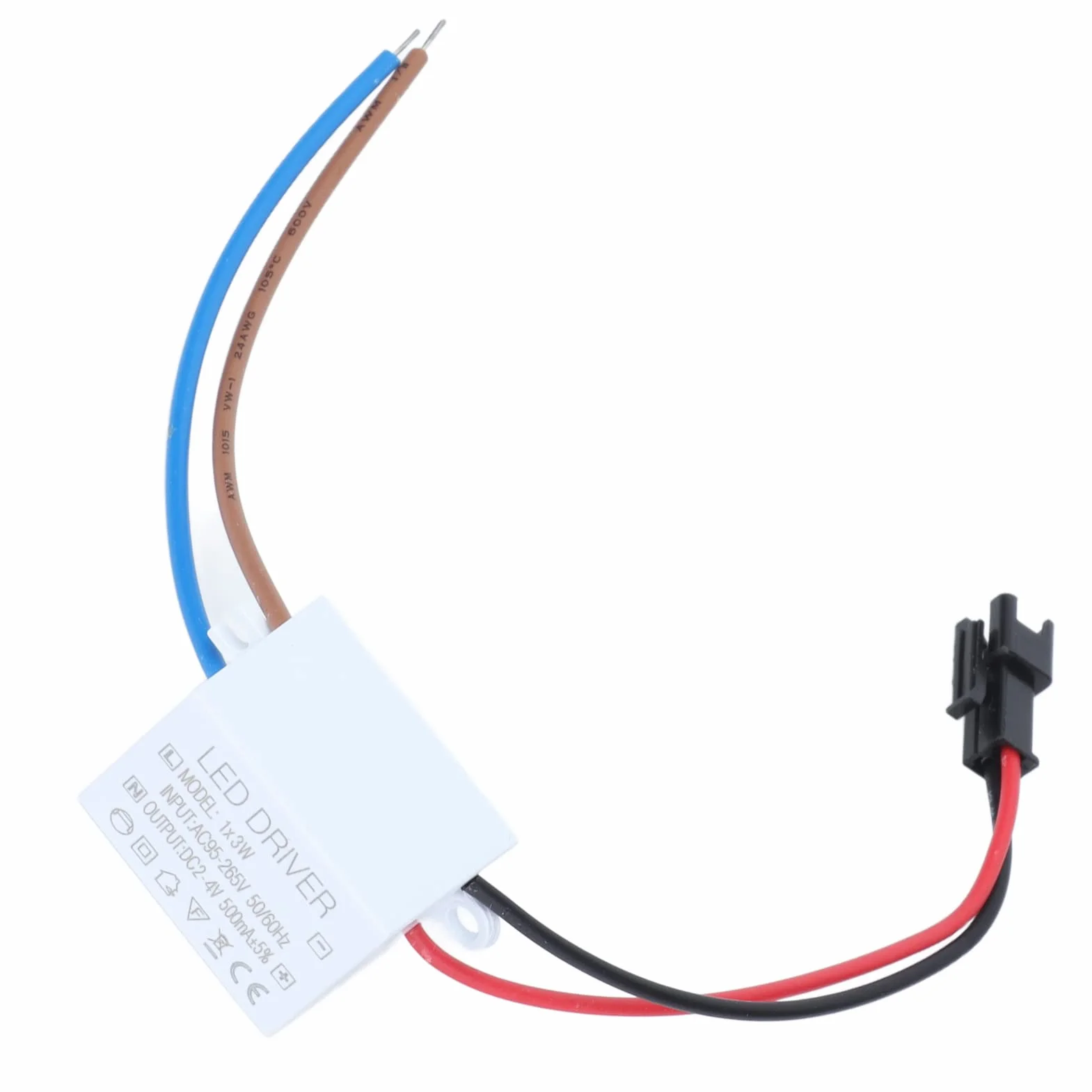 Regulowany Sterownik LED Zasilacz 2-4VDC 500mA 1x3W do Lamp i Produktów Oświetleniowych z Napięciem Wejściowym AC95-265V