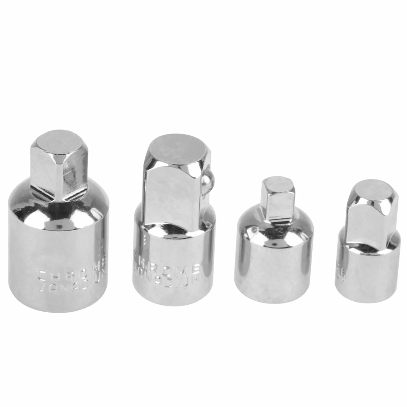 Generic Adapter Gniazda ze Stali Chromowo-wanadowej Zestaw do Klucza Nasadowego 4 szt. dla Entuzjastów Majsterkowania Reduktory 1/2", 3/8", 1/4" (SILVER)