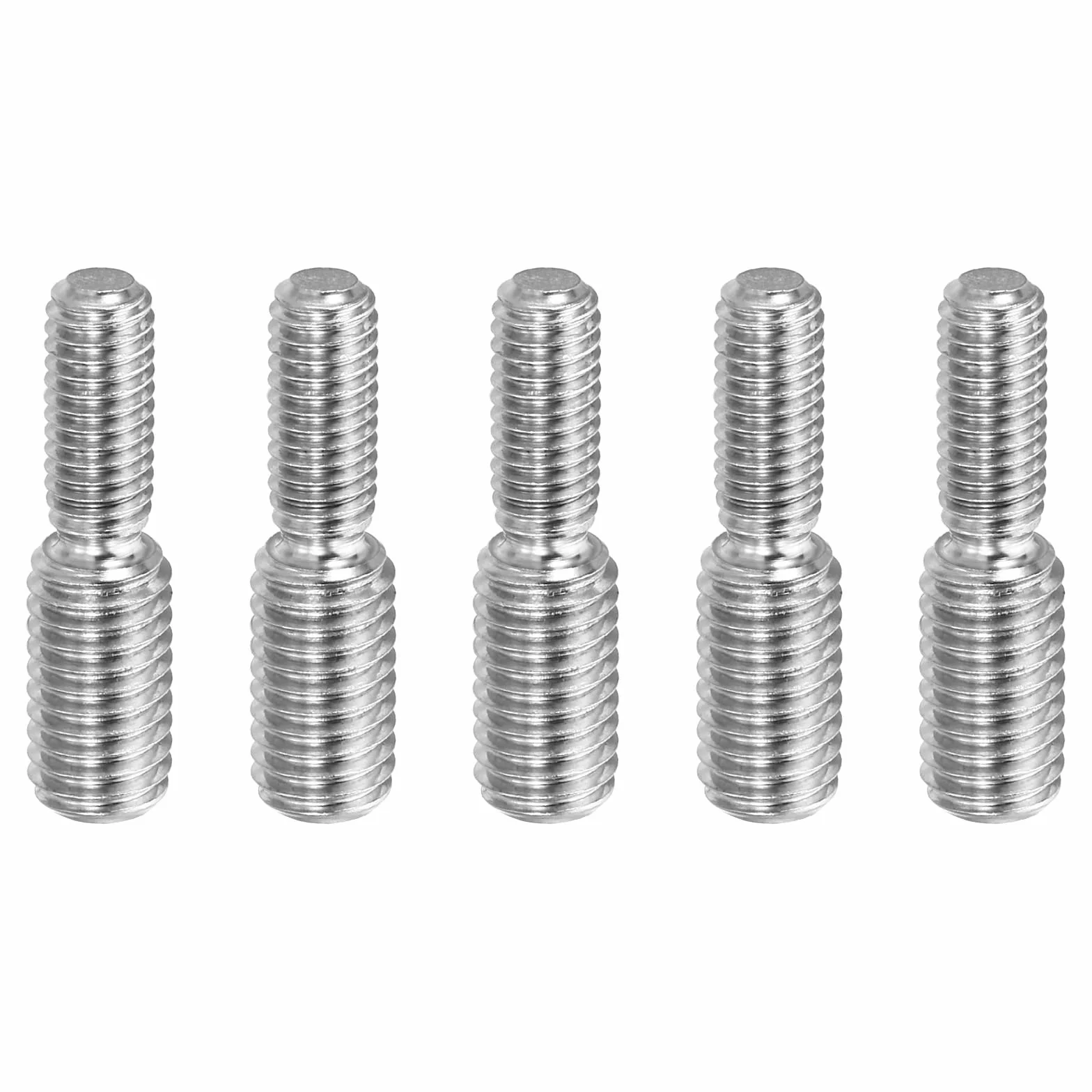 PATIKIL M6*M8*30 Śruba z podwójnym gwintem końcowym, 5 szt. 304 ze stali nierdzewnej adapter redukcyjny do sprzętu meblowego, długość 31 mm