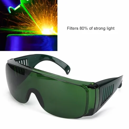 Okulary laserowe Okulary ochronne Akcesoria przemysłowe Okulary ochronne Długość fali światła czerwonego 650 Światło niebieskie 445 Światło niebieskie fioletowe 405nm dla filtra światła (zielony)