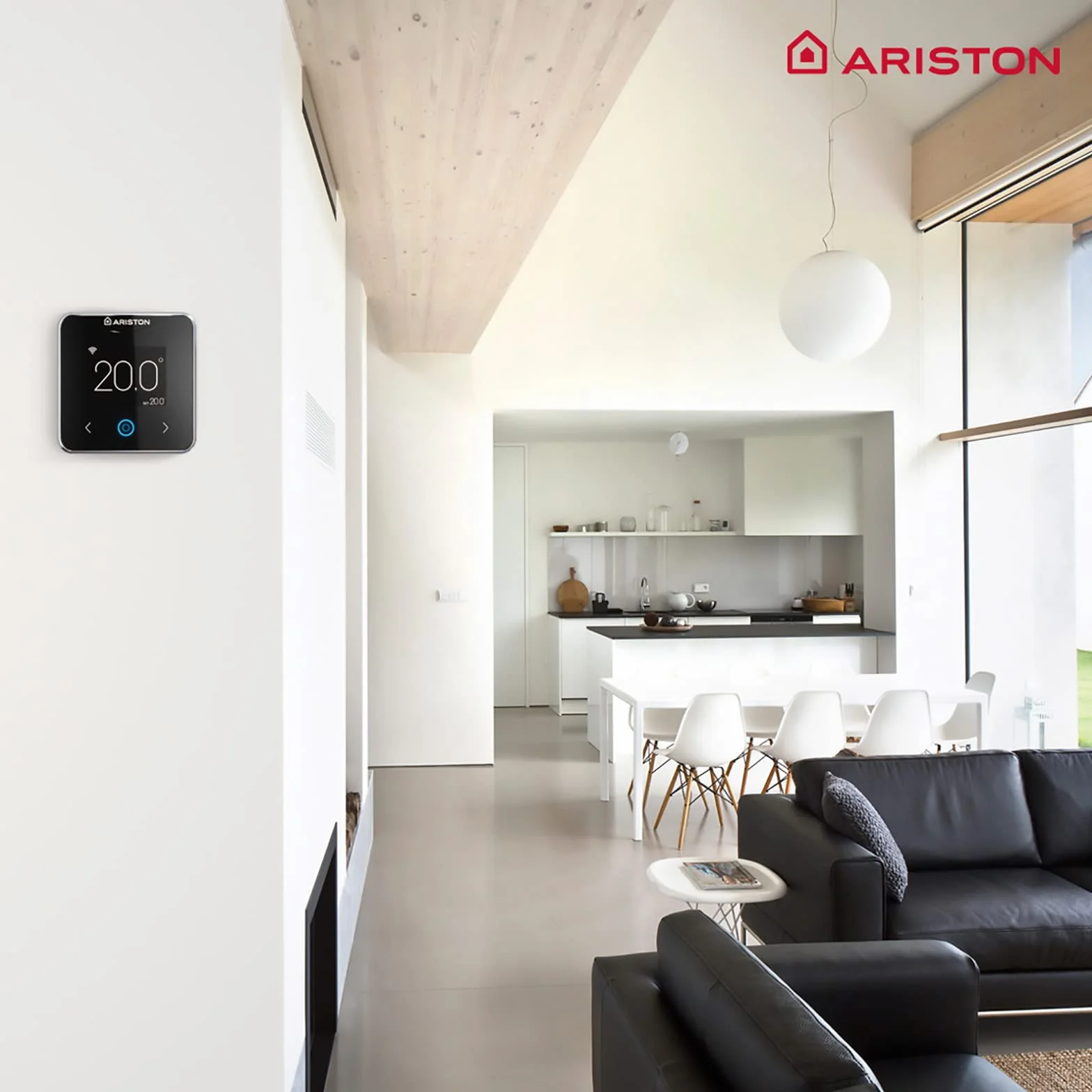 Ariston, Cube S Net - Termostat Ogrzewanie Wifi Inteligentny Pilot Zdalnego Sterowania, Termostat Wifi + Sterowanie głosem, Termostat Cyfrowy Ogrzewanie Wyprodukowano do instalacji w Hiszpanii,