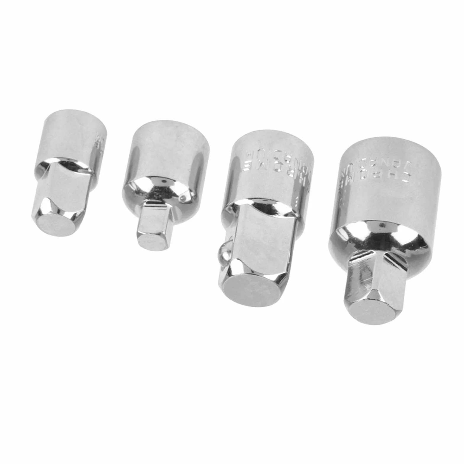 Generic Adapter Gniazda ze Stali Chromowo-wanadowej Zestaw do Klucza Nasadowego 4 szt. dla Entuzjastów Majsterkowania Reduktory 1/2", 3/8", 1/4" (SILVER)