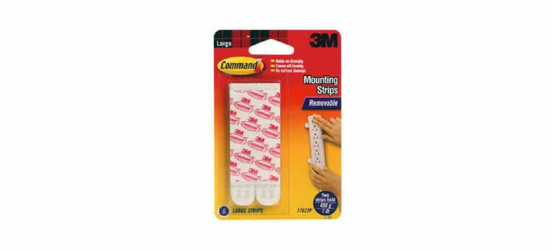 Command 08482000511, Large, White, (17023P-ES), 6 Refill Strips, 6 Count
