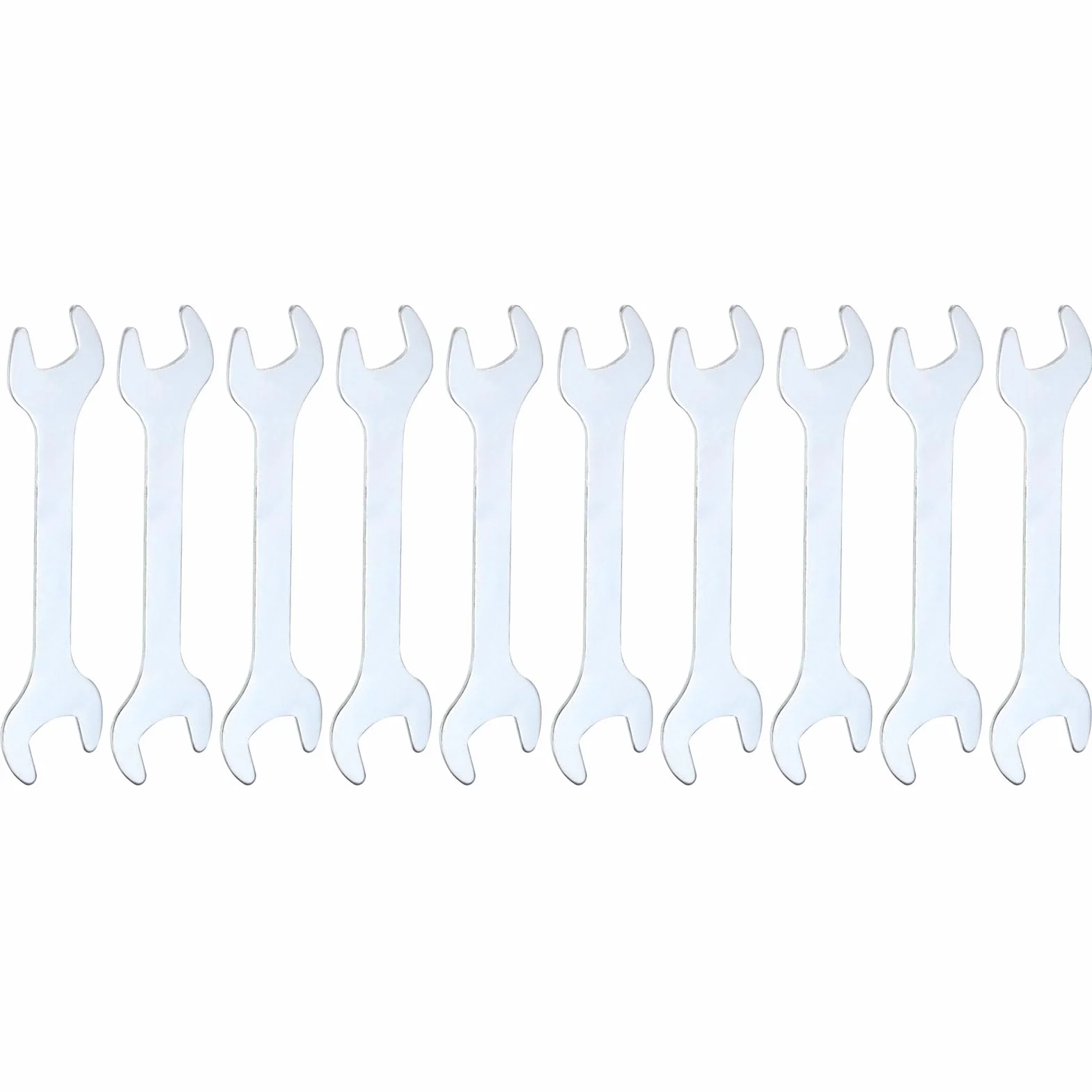 QUARKZMAN 10 sztuk podwójnych kluczy płaskich, 10 mm x 12 mm, metryczne, ekstra płaskie, zestaw kluczy płaskich, ocynkowany klucz płaski do naprawy samochodu