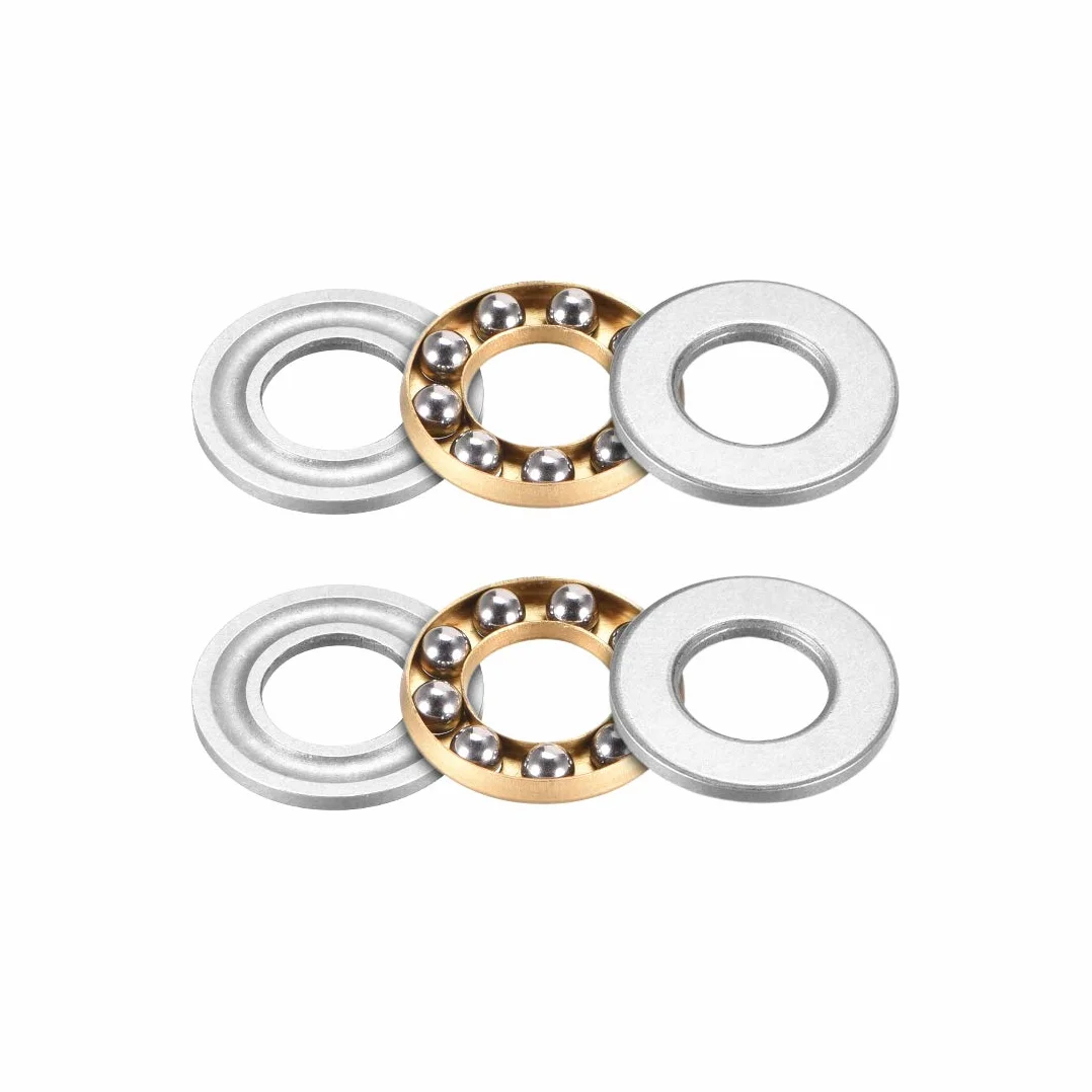 sourcing map 2 sztuki F8-16M łożysko kulkowe osiowe 8 mm x 16 mm x 5 mm stal chromowana pojedynczy kierunek