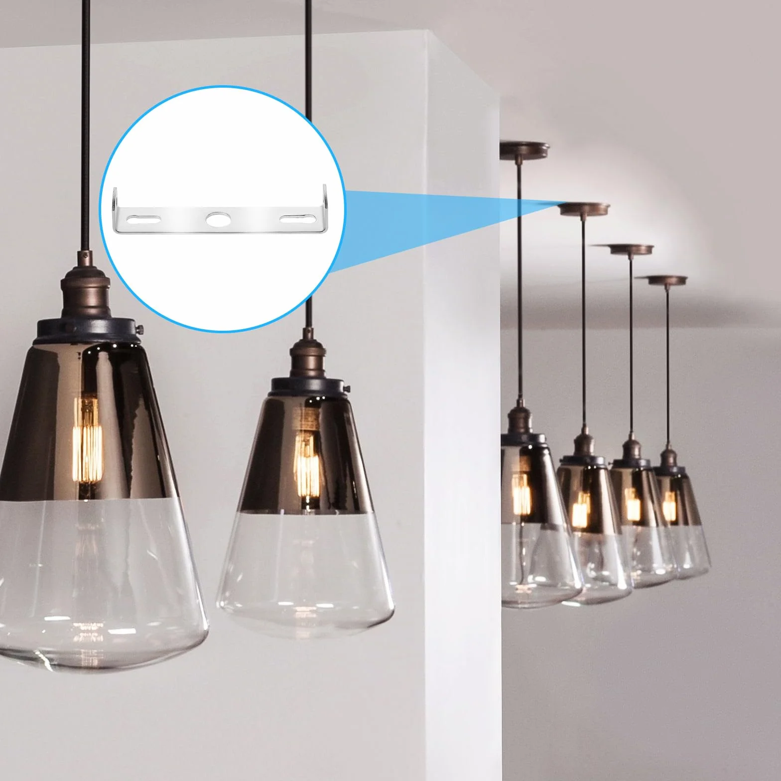 4 sztuki uchwytów do montażu opraw oświetleniowych, uchwyt sufitowy lampy, uchwyt do zawieszenia lampy sufitowej, uchwyt montażowy oświetlenia sufitowego z akcesoriami śrubowymi do oświetlenia