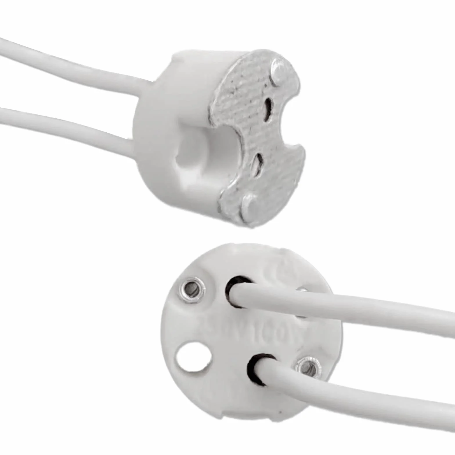 MR16 GU5.3 G4 G6.35 GU4 gniazda lampy do żarówek LED i halogenowych, maks. 100 W, adapter złącza dwubiegunowego 12 V, ceramiczna podstawa uchwytu lampy, 10 sztuk