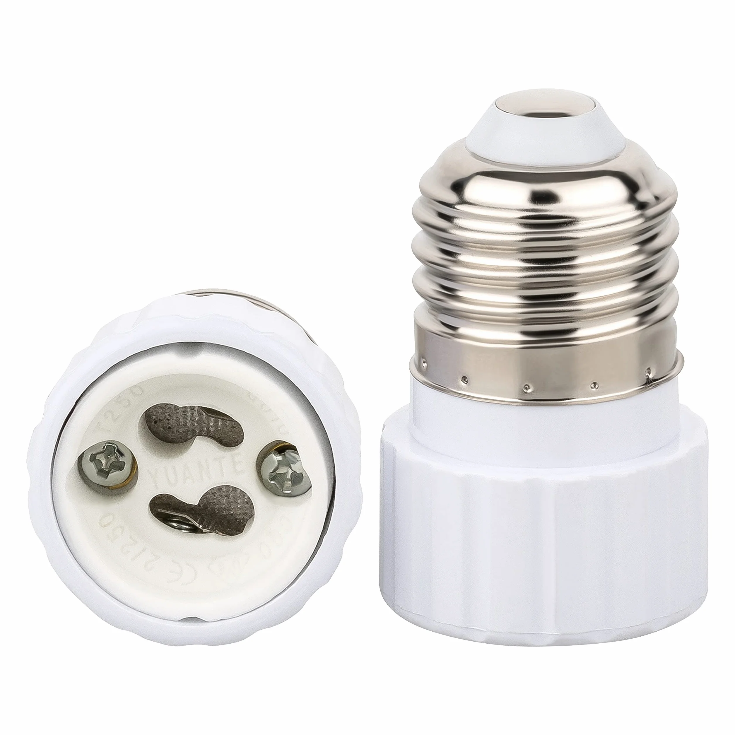 ISOLATECH 2szt E27 gniazdo adaptera do GU10 gniazdo lampy LED konwerter do lamp energooszczędnych (max. 250V/2A) żarówki łazienka sufit instalacja kuchnia żaroodporna podstawa ceramiczna