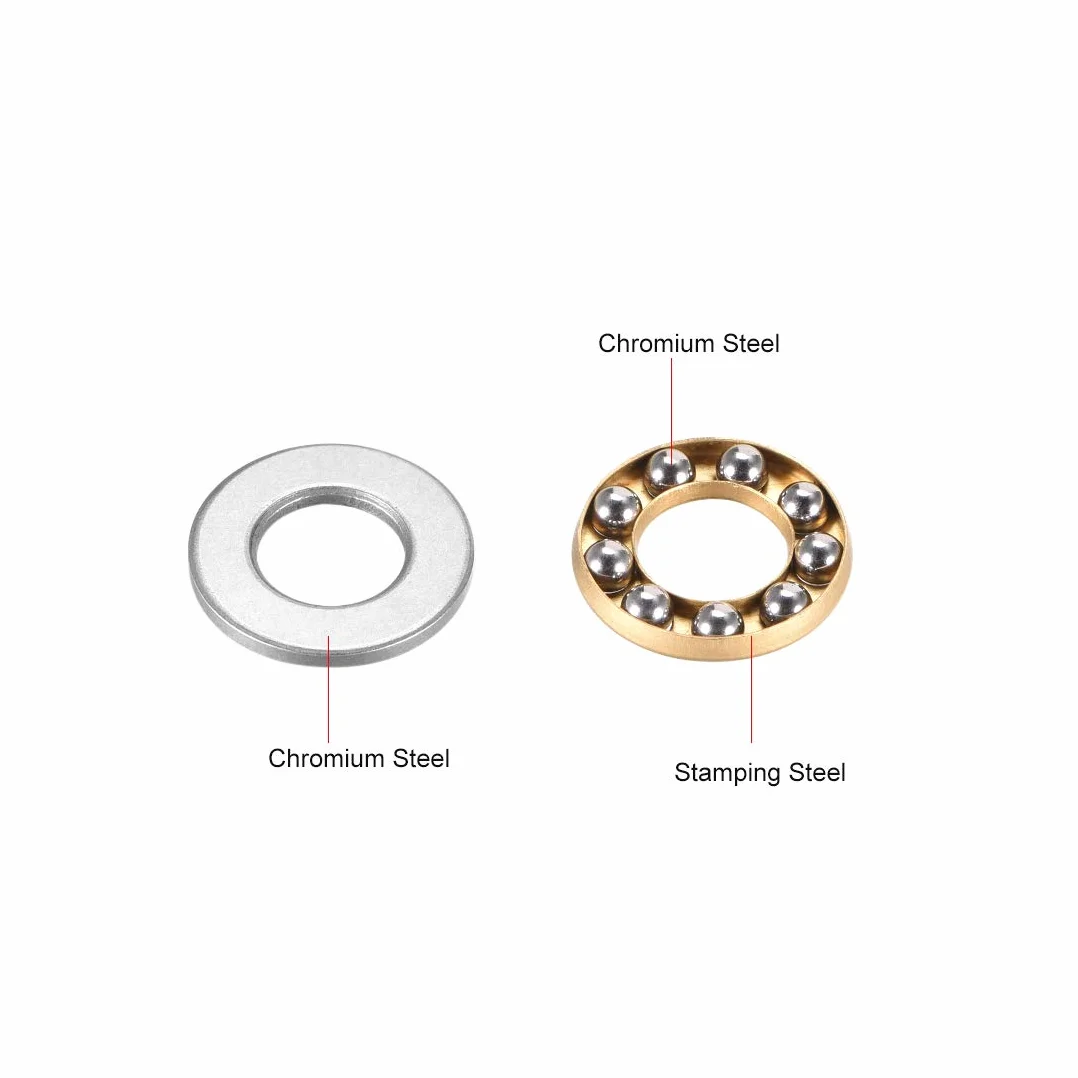 sourcing map 2 sztuki F8-16M łożysko kulkowe osiowe 8 mm x 16 mm x 5 mm stal chromowana pojedynczy kierunek