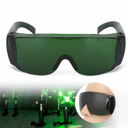 Okulary laserowe Okulary ochronne Akcesoria przemysłowe Okulary ochronne Długość fali światła czerwonego 650 Światło niebieskie 445 Światło niebieskie fioletowe 405nm dla filtra światła (zielony)
