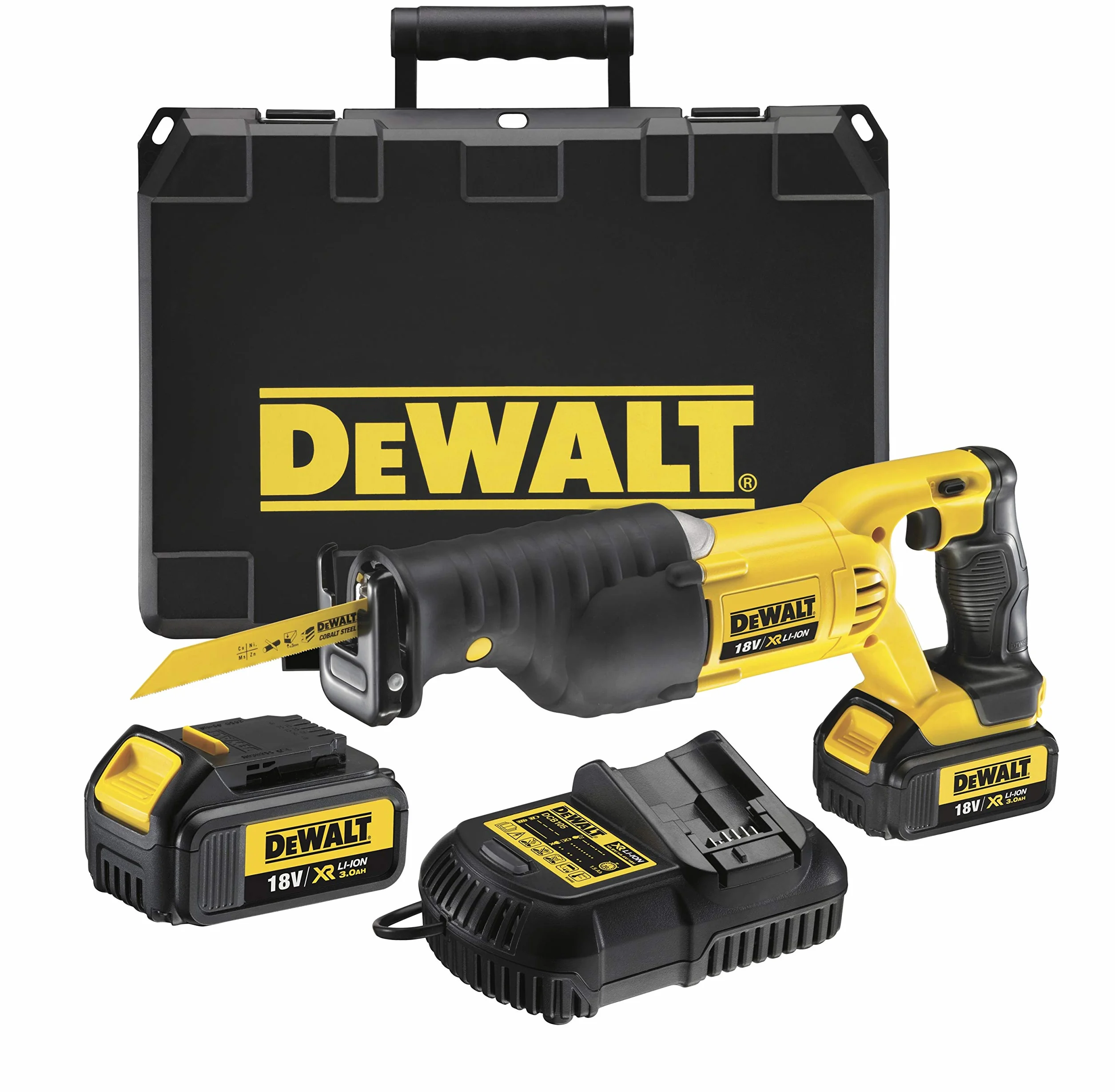 DEWALT DCS380N-XJ 18V XR litowo-jonowa tylko piła szablasta, żółta/czarna, 9,8 cm x 46,8 cm x 15,0 cm
