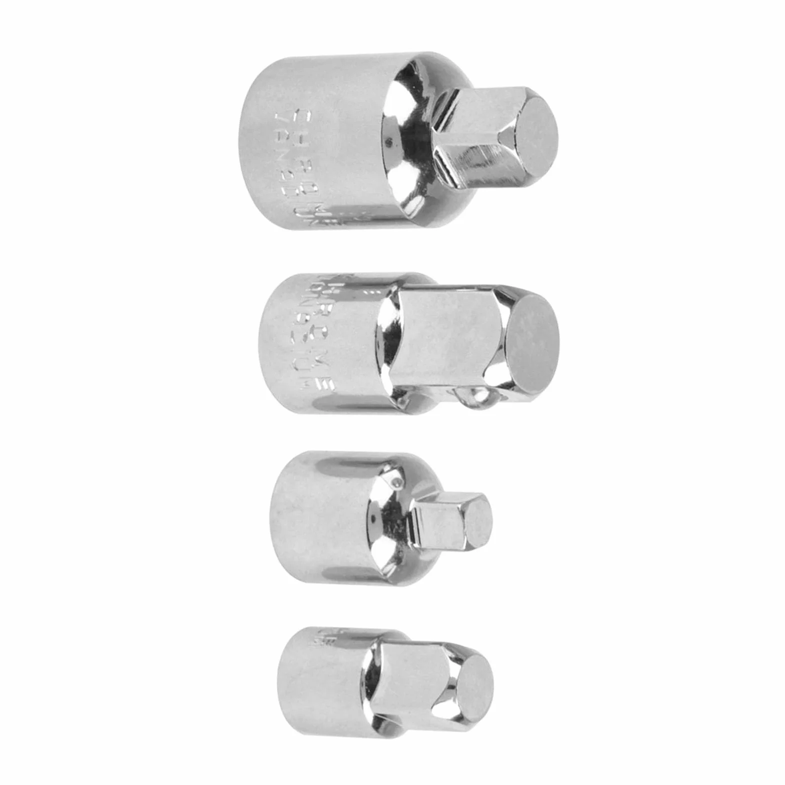 Generic Adapter Gniazda ze Stali Chromowo-wanadowej Zestaw do Klucza Nasadowego 4 szt. dla Entuzjastów Majsterkowania Reduktory 1/2", 3/8", 1/4" (SILVER)