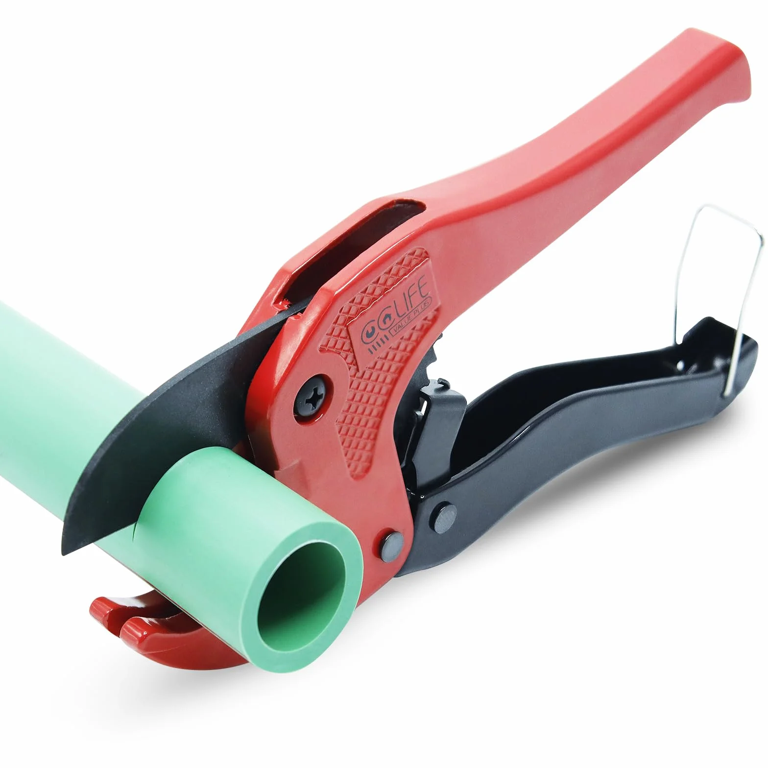 CCLIFE 42mm Obcinacz do rur PVC z przekładnią, ostrza ze stali SK-5 z wysoką zawartością węgla, profesjonalny obcinacz do rur Obcinacz do PVC/PE/PP/PEX/PPR