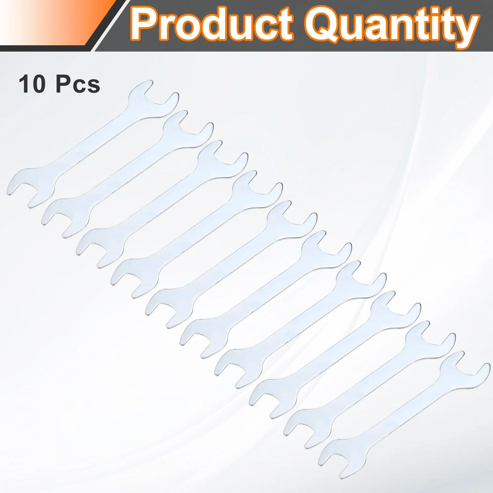QUARKZMAN 10 sztuk podwójnych kluczy płaskich, 10 mm x 12 mm, metryczne, ekstra płaskie, zestaw kluczy płaskich, ocynkowany klucz płaski do naprawy samochodu