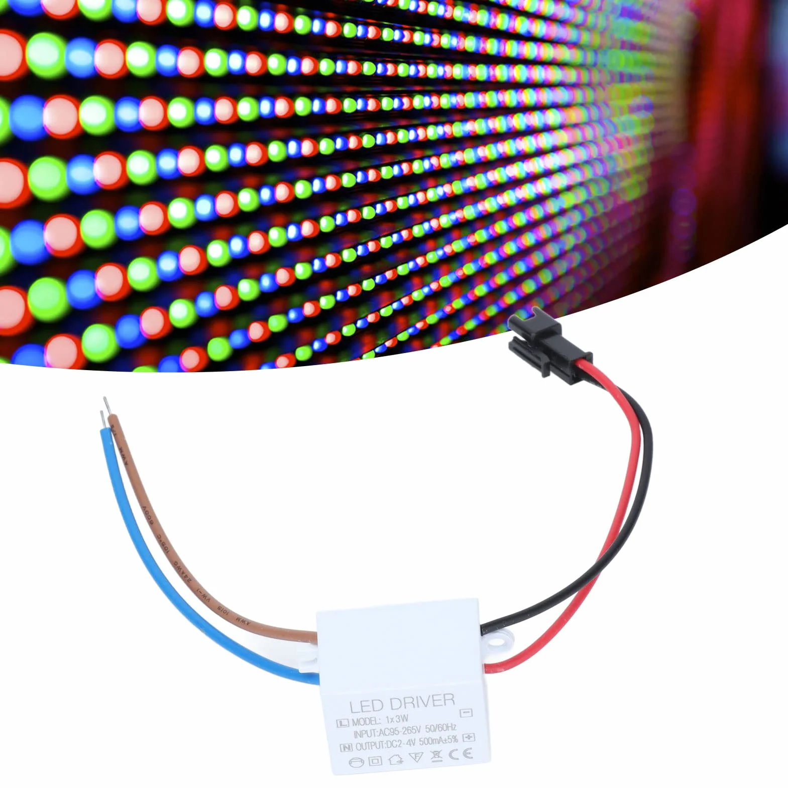 Regulowany Sterownik LED Zasilacz 2-4VDC 500mA 1x3W do Lamp i Produktów Oświetleniowych z Napięciem Wejściowym AC95-265V