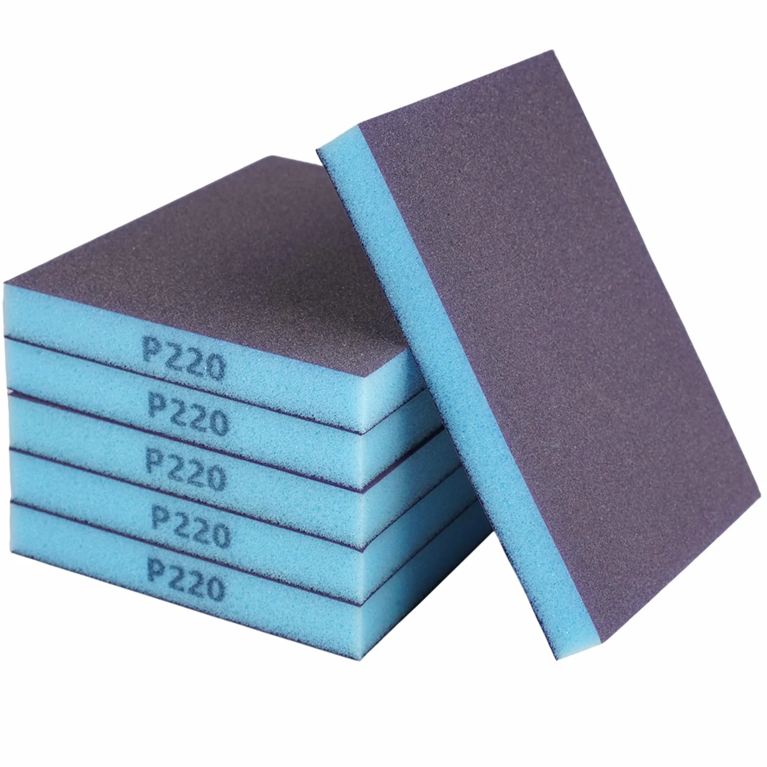 Elastyczna gąbka szlifierska, 6 sztuk, ziarnistość 220, nadaje się do prania i wielokrotnego użytku, 12 x 10 x 1,3 cm, gąbka szlifierska na sucho i na mokro, papier ścierny, do drewna, metalu, ścian