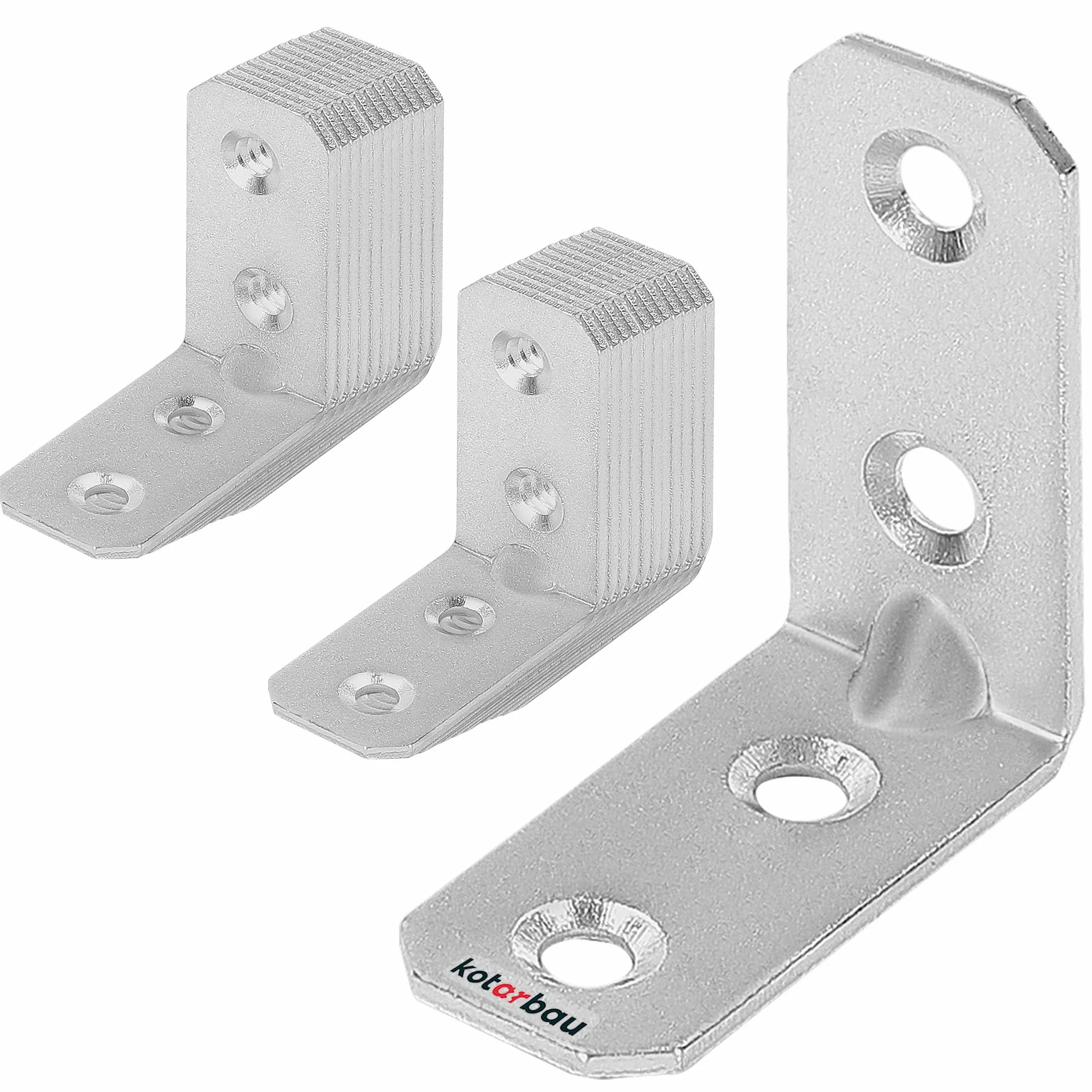 KOTARBAU Zestaw 25 łączników kątowych 35 x 35 x 16 x 2 mm z rowkiem stalowym kątownikiem budowlanym otwory montażowe, łączniki meblowe, ocynkowane, do dużych obciążeń, łączniki do drewna, kątownik