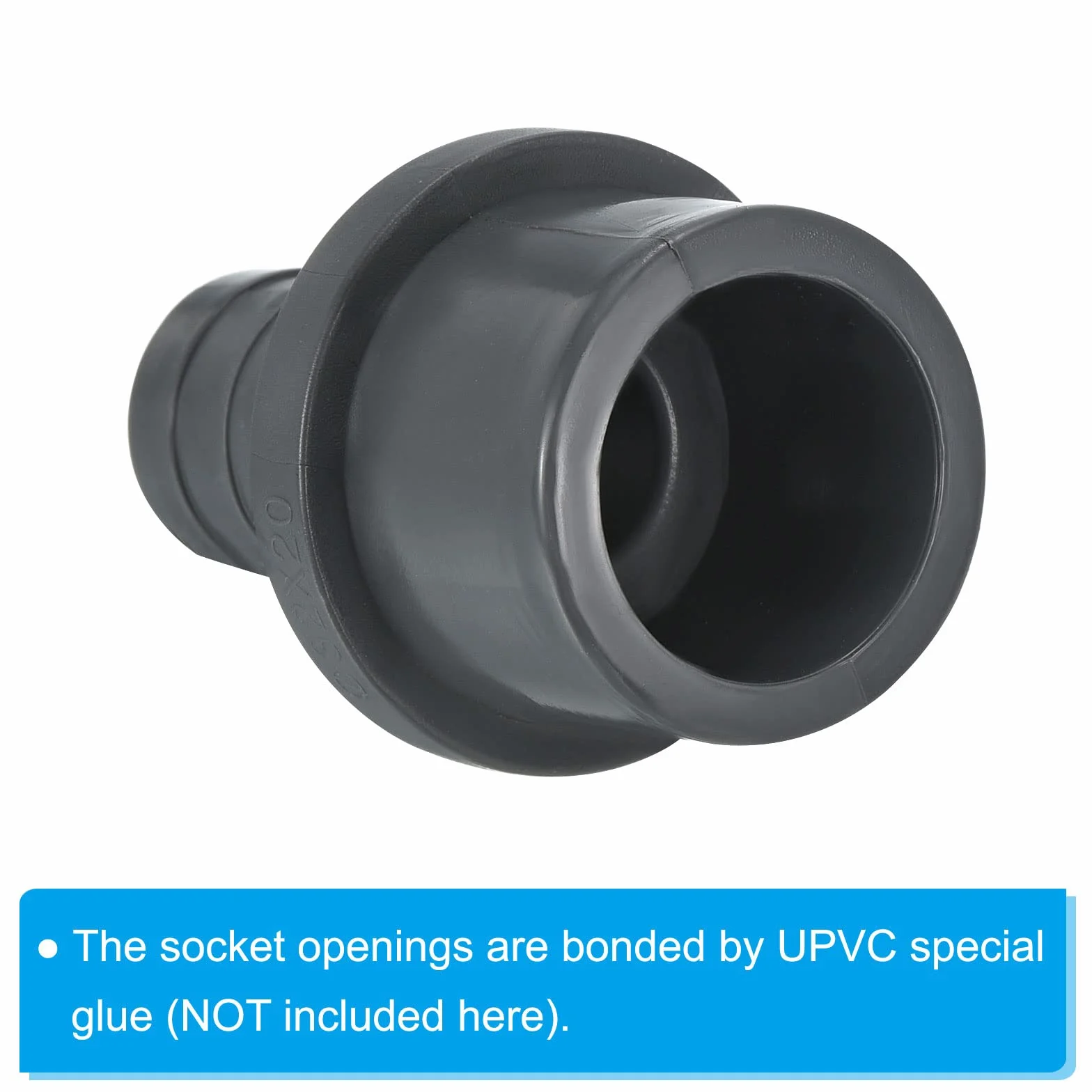 PATIKIL Złączka do rur redukcyjnych UPVC 32 x 20 mm, 1 opakowanie złącza adaptera prostego sprzęgła, szary
