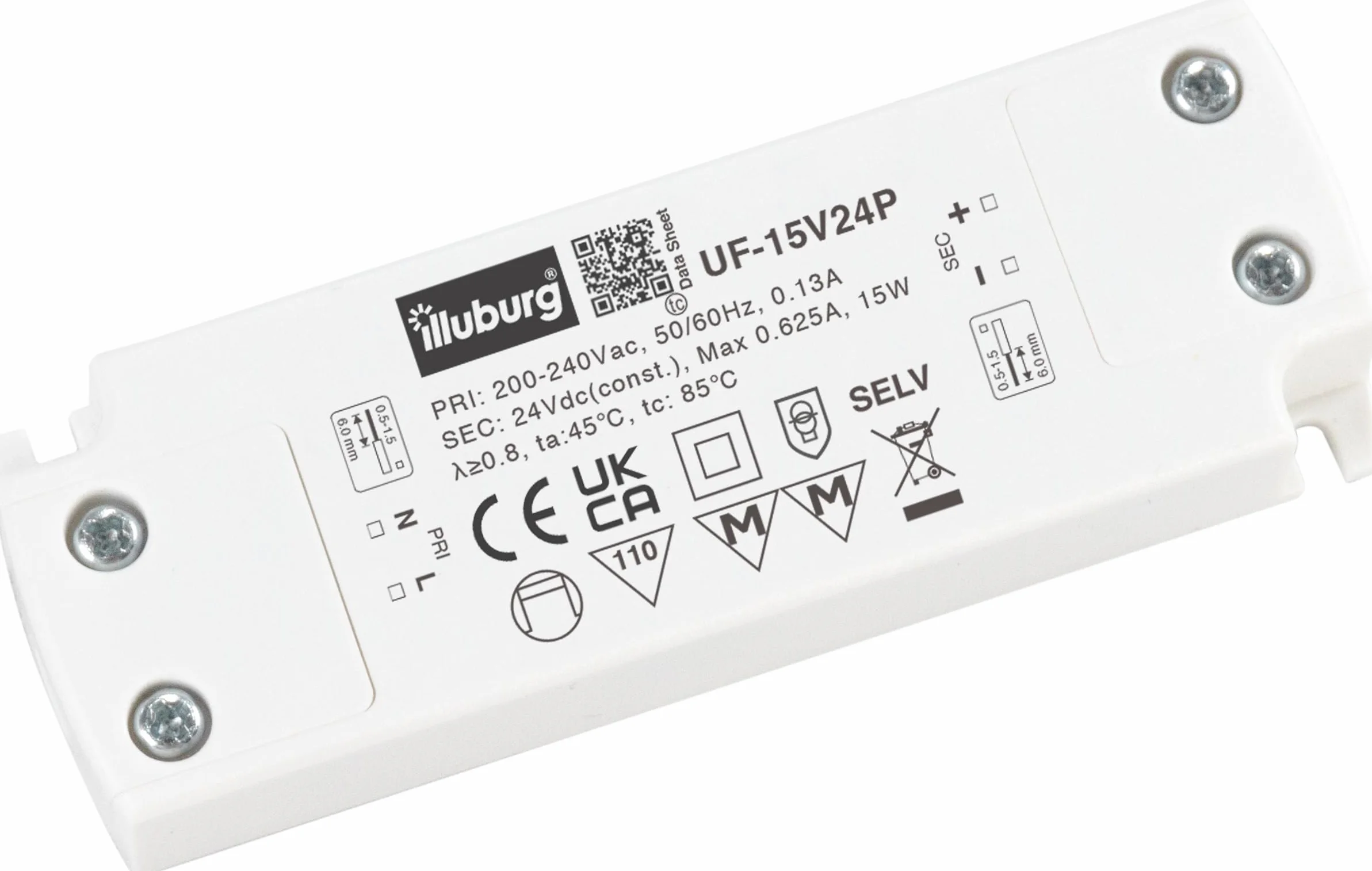 Transformator LED 24 V, 15 W, płaski, bezmigotkowy, bezgłośny, do GU4 GU5,3 taśmy LED, meble, ukryty montaż, zasilacz, sterownik, statecznik