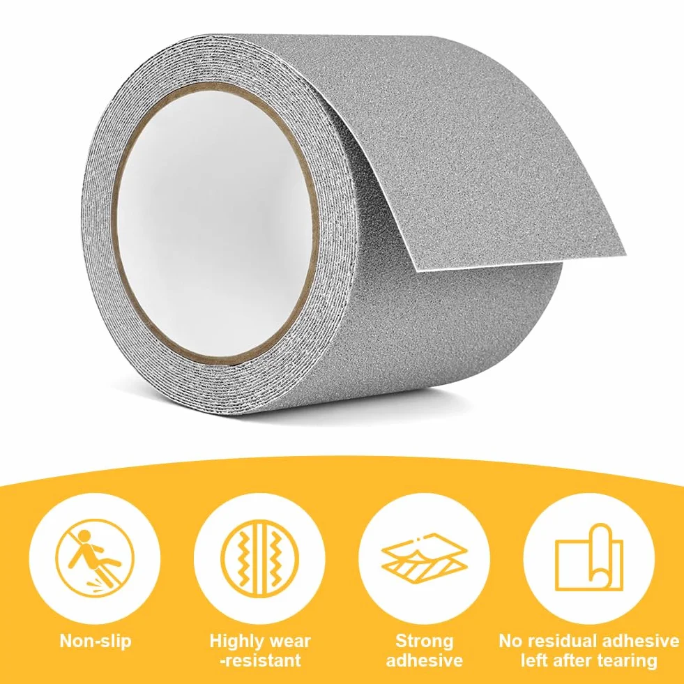 flintronic Antypoślizgowa taśma klejąca, 100mm x 5m Paski antypoślizgowe na schody, taśma antypoślizgowa, antypoślizgowe paski samoprzylepne, antypoślizgowe taśmy o dużej wytrzymałości na schody