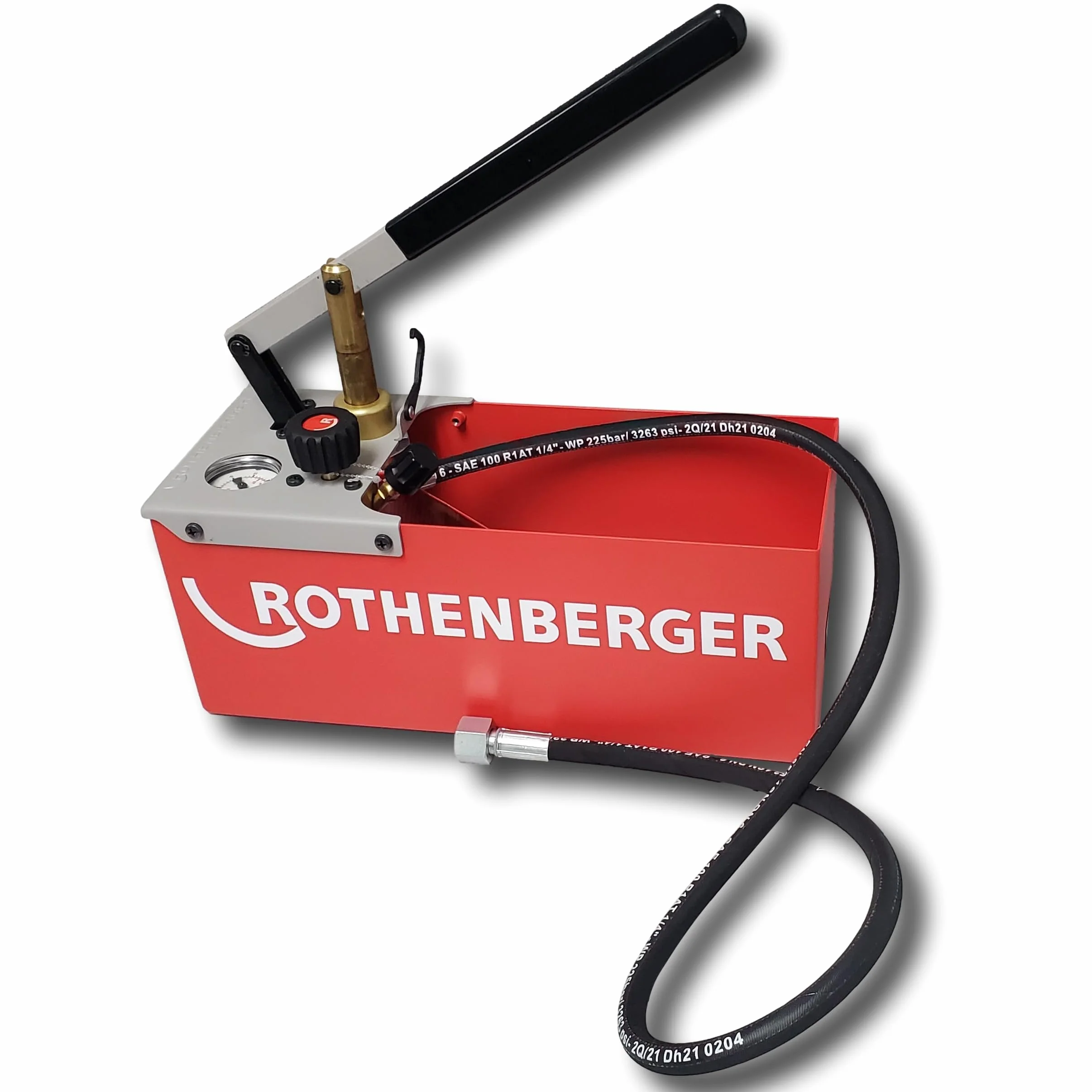 Pompa testowa ciśnienia Rothenberger 60250 TP25, 25 barów, czarny/srebrny/czerwony