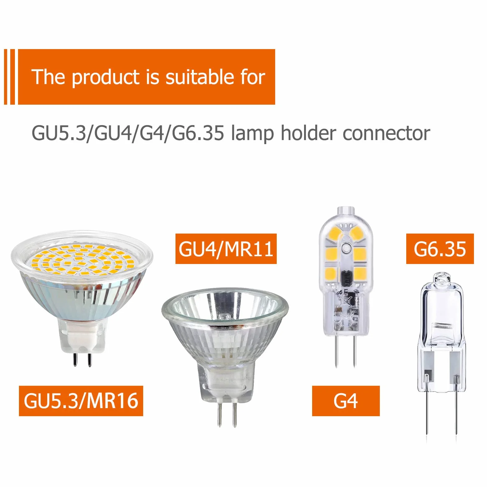 MR16 GU5.3 G4 G6.35 GU4 gniazda lampy do żarówek LED i halogenowych, maks. 100 W, adapter złącza dwubiegunowego 12 V, ceramiczna podstawa uchwytu lampy, 10 sztuk
