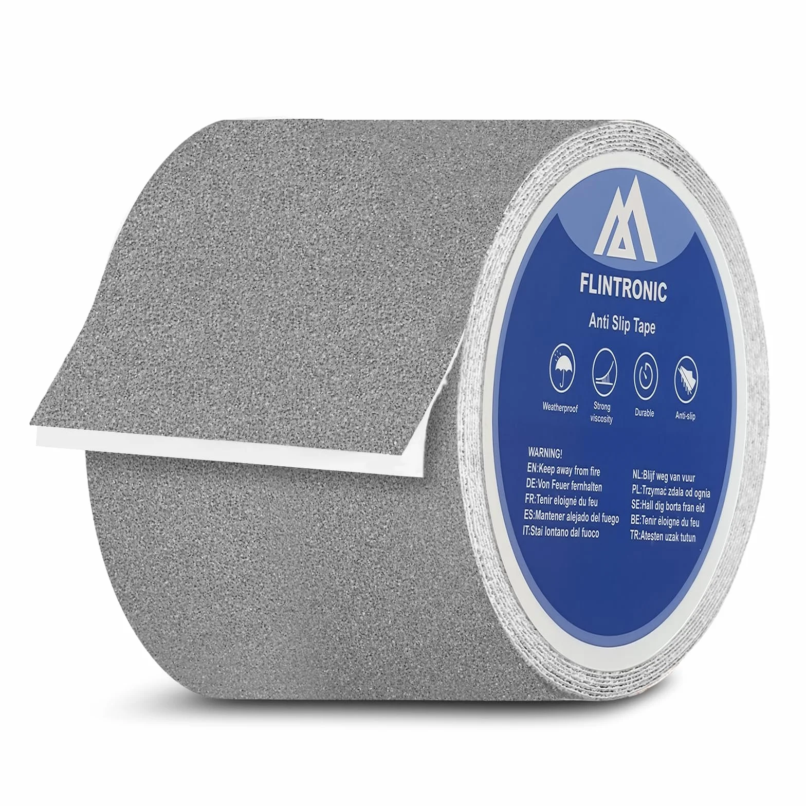 flintronic Antypoślizgowa taśma klejąca, 100mm x 5m Paski antypoślizgowe na schody, taśma antypoślizgowa, antypoślizgowe paski samoprzylepne, antypoślizgowe taśmy o dużej wytrzymałości na schody