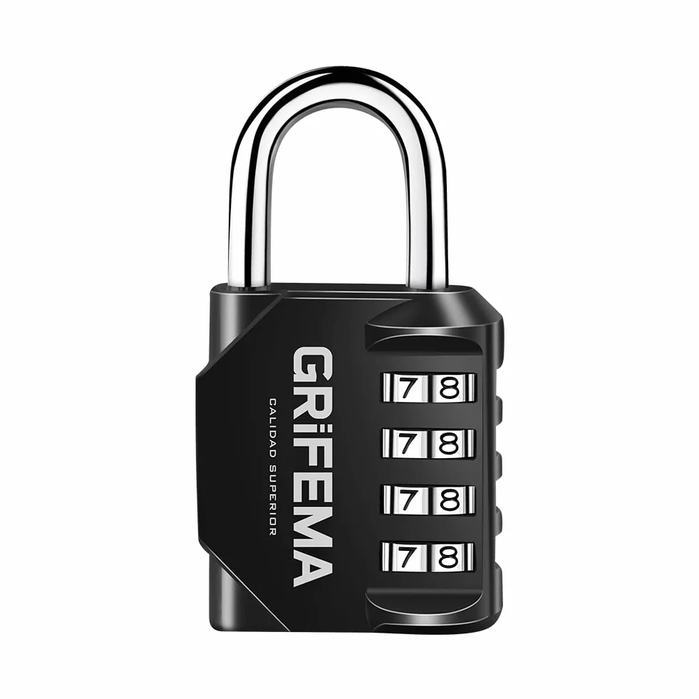 GRIFEMA GA1001-1 Zamek Szyfrowy, 4-cyfrowy Zamek Kombinacyjny, Do Siłowni, Walizki i Skrzynki Narzędziowej, Czarny