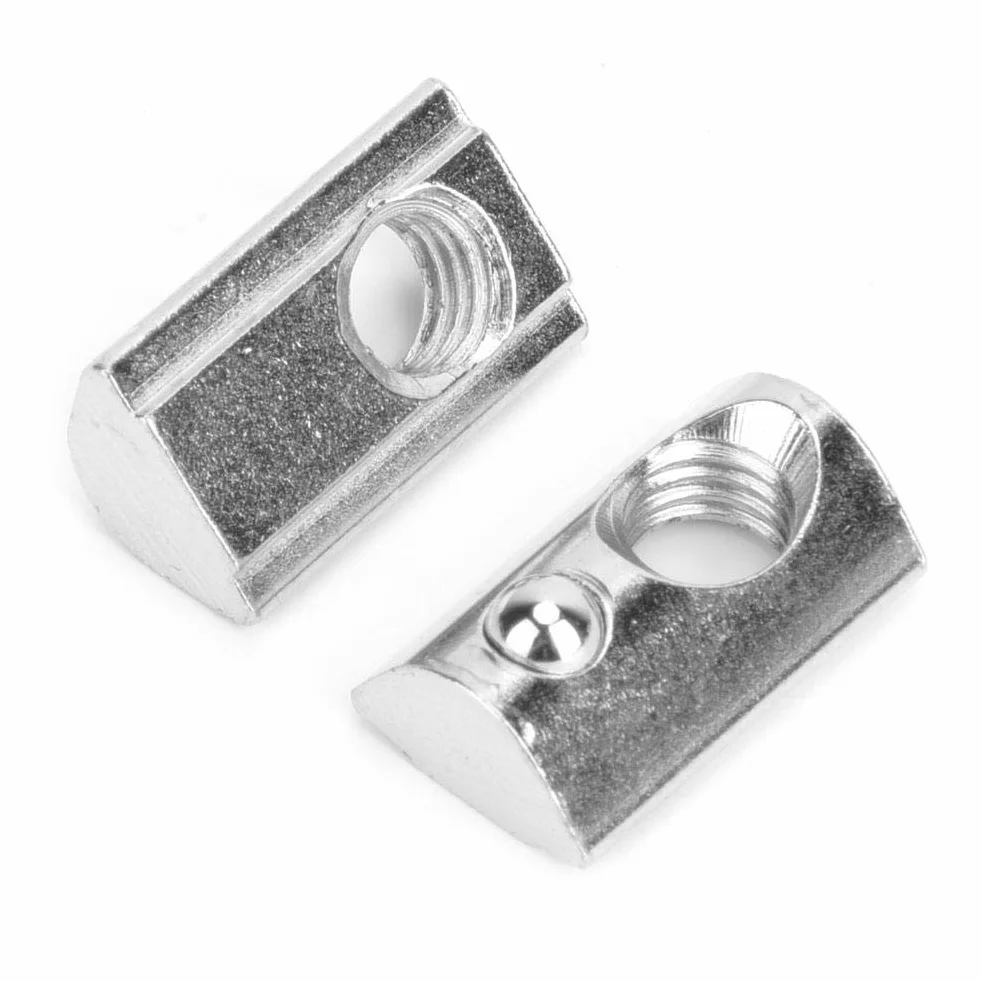50 Stück T-Gleitmutter T-Nut-Muttern nach europäischem Standard Set Federmuttern Befestigungselemente für Aluminiumprofile(M8)