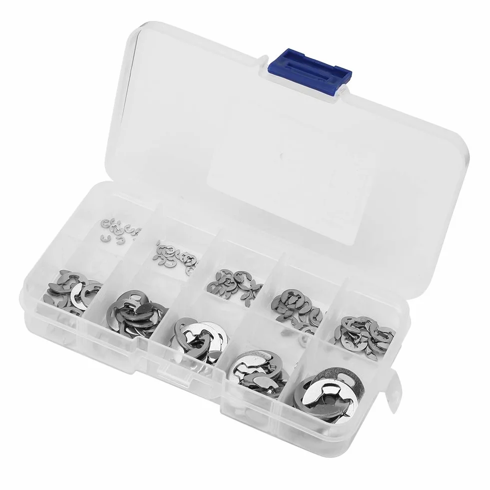 120 Stück E-Clips 304 Edelstahl-Sicherungsring 1,5 mm-10 mm Sicherungsring-Kit