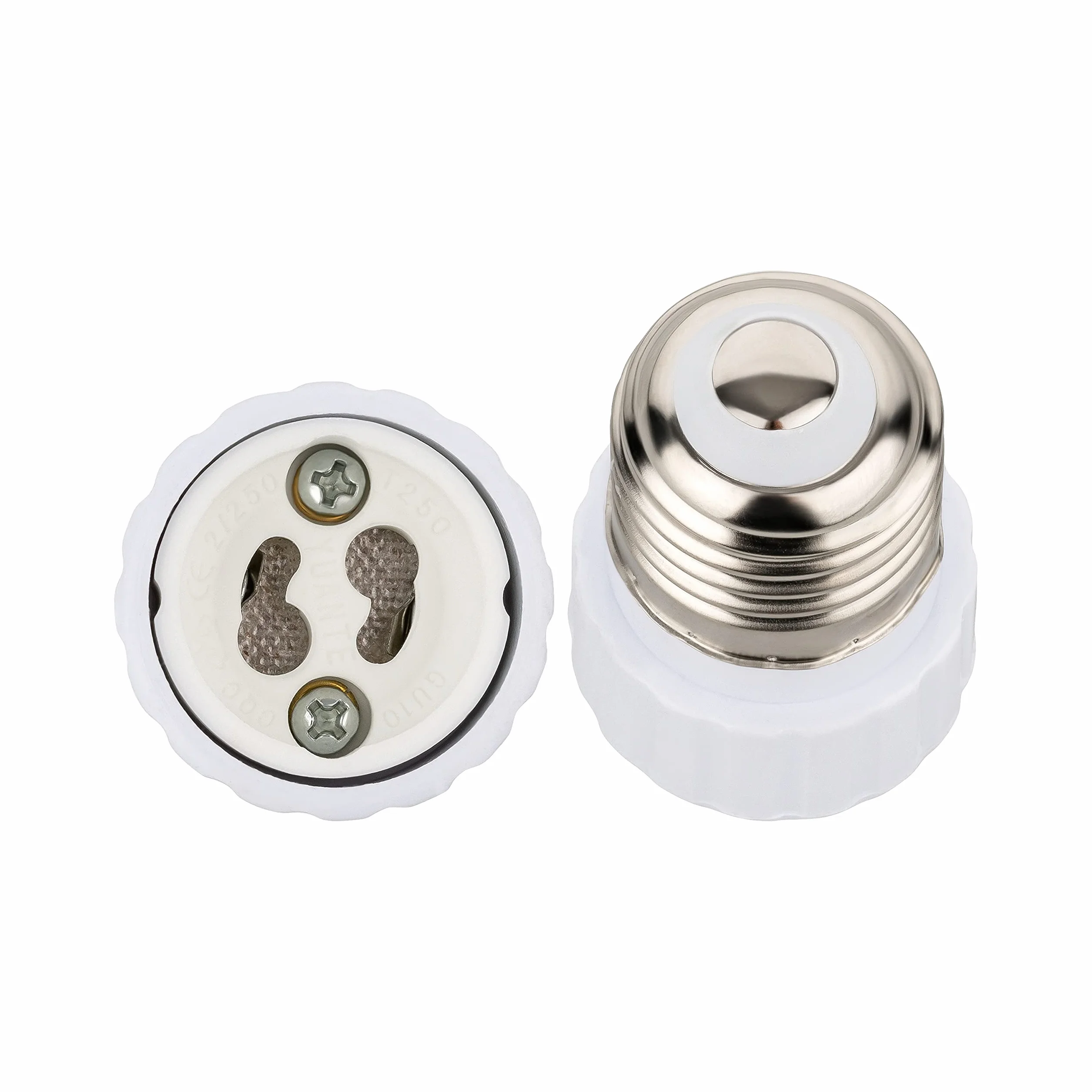 ISOLATECH 2szt E27 gniazdo adaptera do GU10 gniazdo lampy LED konwerter do lamp energooszczędnych (max. 250V/2A) żarówki łazienka sufit instalacja kuchnia żaroodporna podstawa ceramiczna