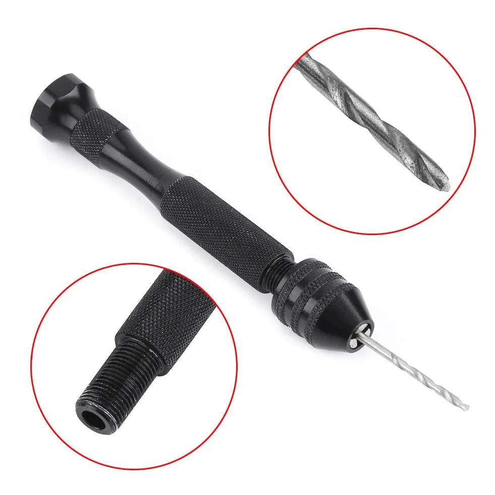 Precision Pin Vise wiertło ręczne z 25 szt. HSS Twist zestaw narzędzi obrotowych, uchwyt Chuck 0,3-3,6 mm