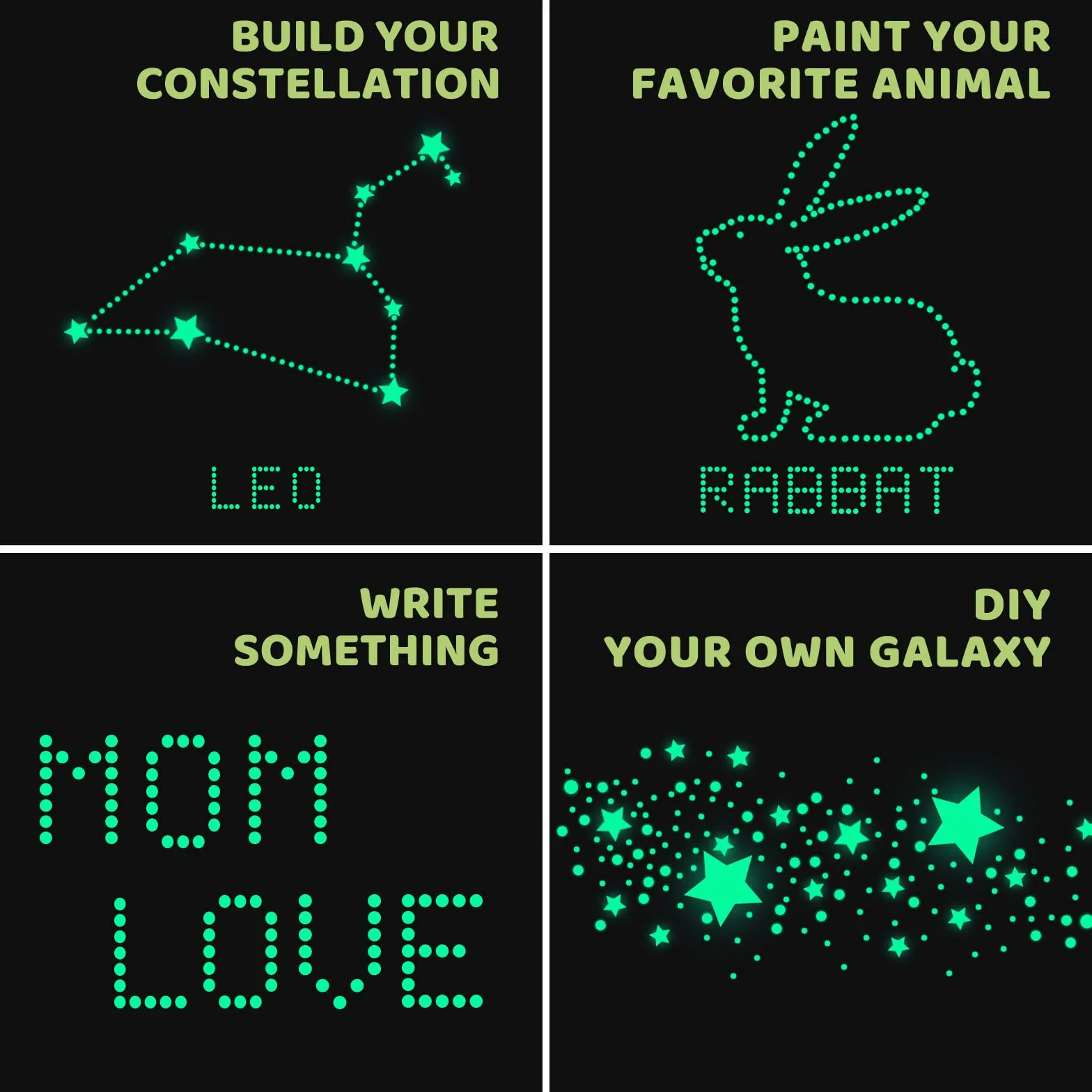 Glow In The Dark Naklejki Ścienne, 637 sztuk Luminous Kropki Gwiazdy i Księżyc DIY Naklejki ścienne do sufitu lub ścian, Luminous Naklejki samoprzylepne dla dzieci Sypialnia Dekoracji