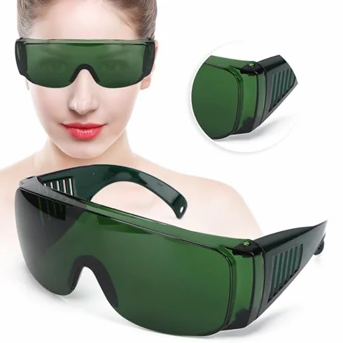 Okulary laserowe Okulary ochronne Akcesoria przemysłowe Okulary ochronne Długość fali światła czerwonego 650 Światło niebieskie 445 Światło niebieskie fioletowe 405nm dla filtra światła (zielony)