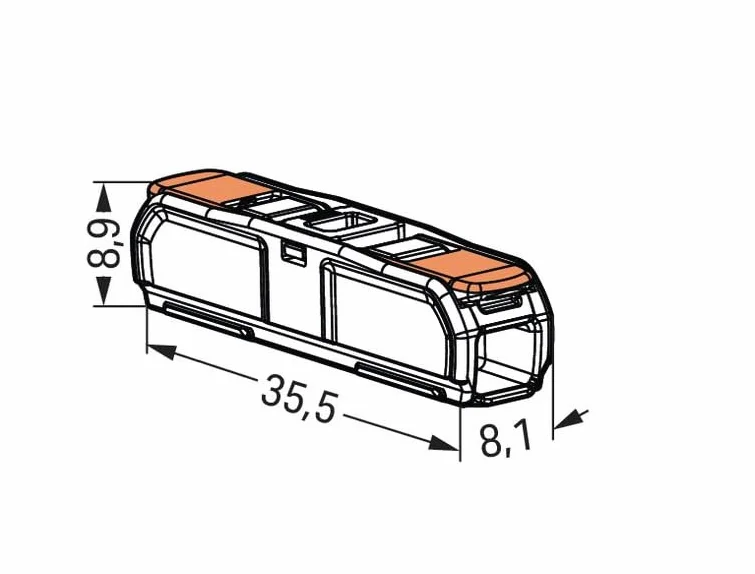Wago 221-2411 Złącze przelotowe z dźwignią do wszystkich rodzajów przewodów 4 mm², 10 sztuk
