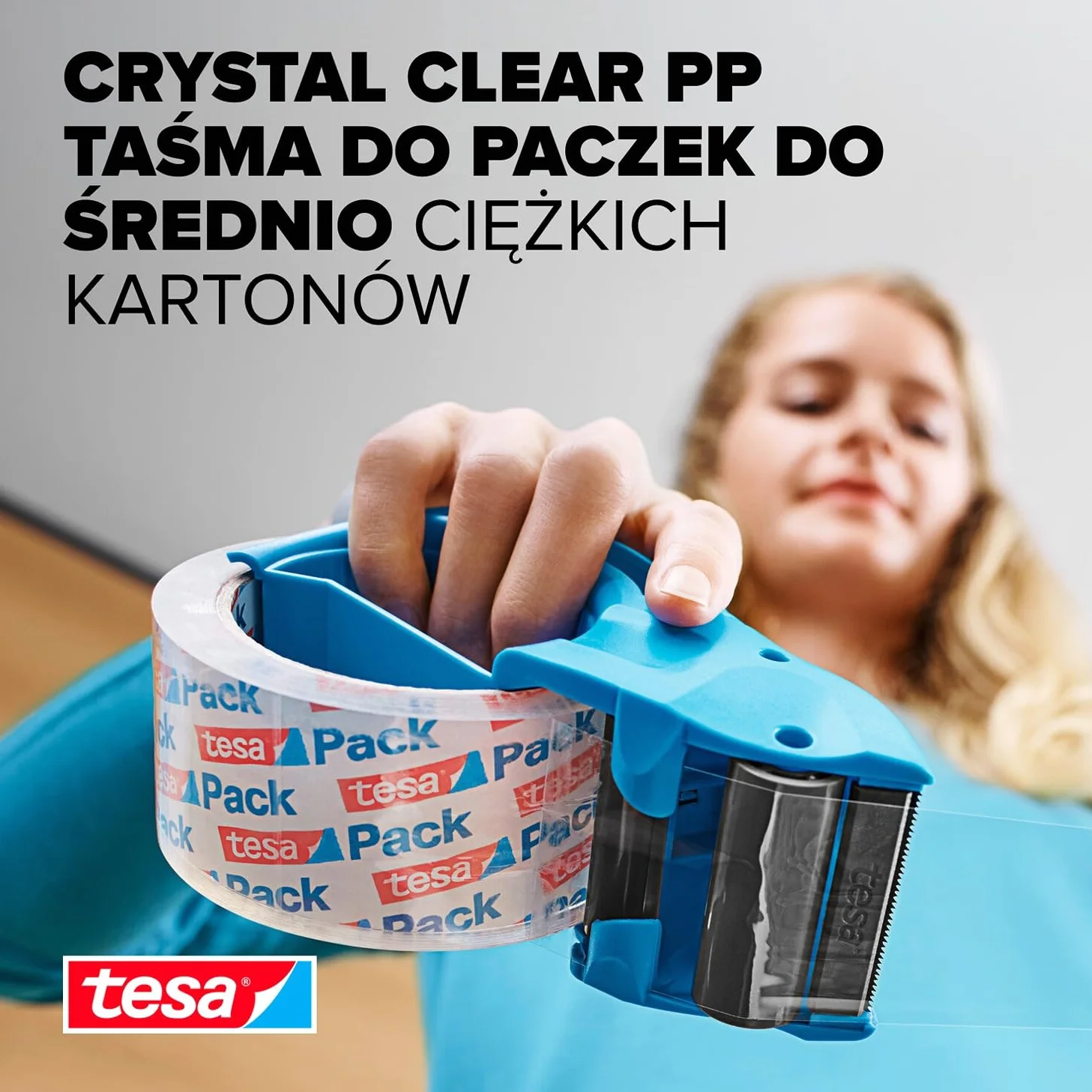 tesapack Crystal Clear transparentna taśma do pakowania – samoprzylepna taśma pakowa – przyczepna, niewidoczna – odporna na promieniowanie UV – 66 m x 50 mm – przezroczysta