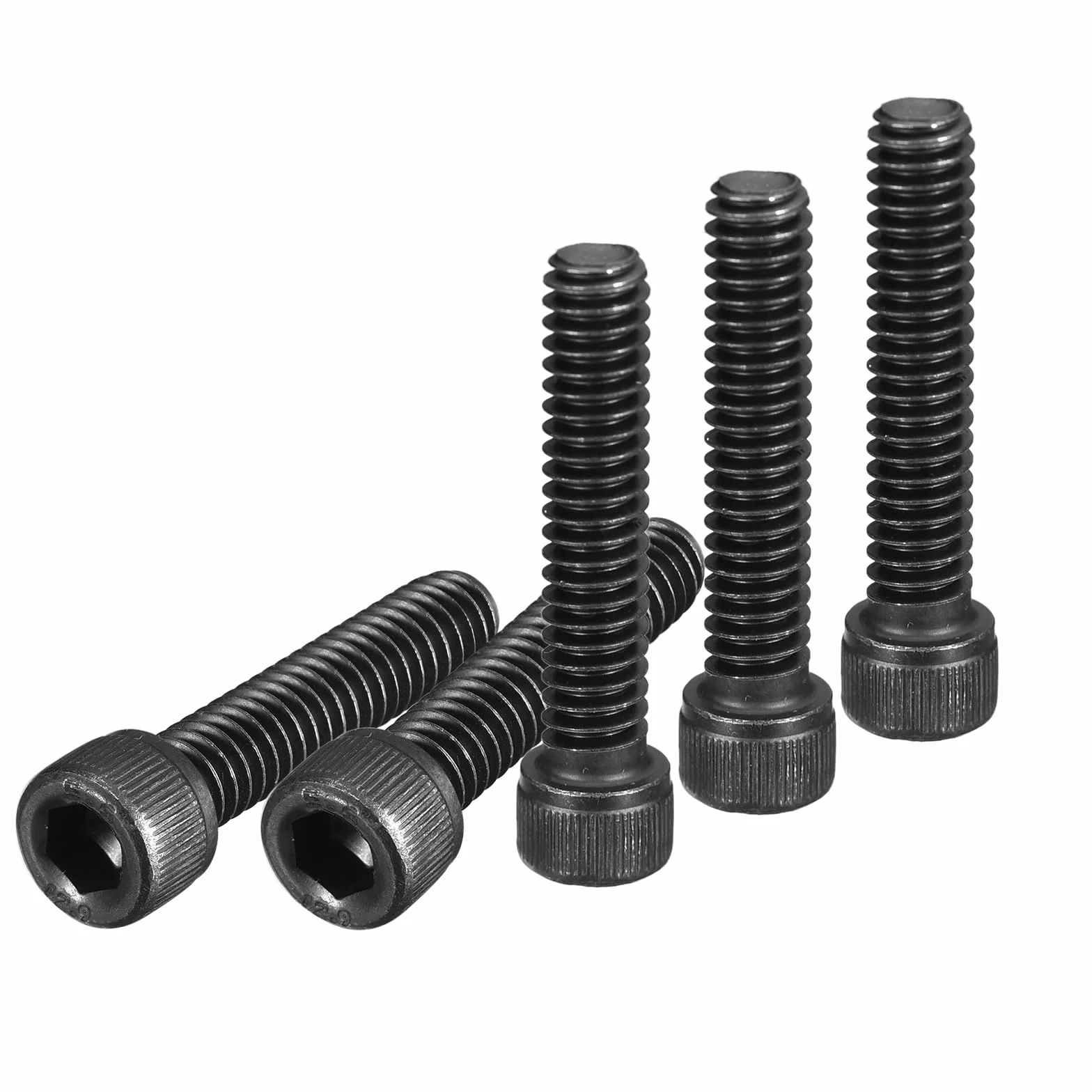 Śruby z łbem cylindrycznym 1/4-20x1-1/4" 25 sztuk 12.9 stal stopowa czarny tlenek gwint UNC
