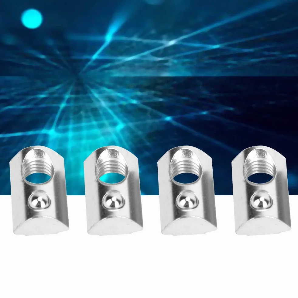 50 Stück T-Gleitmutter T-Nut-Muttern nach europäischem Standard Set Federmuttern Befestigungselemente für Aluminiumprofile(M8)