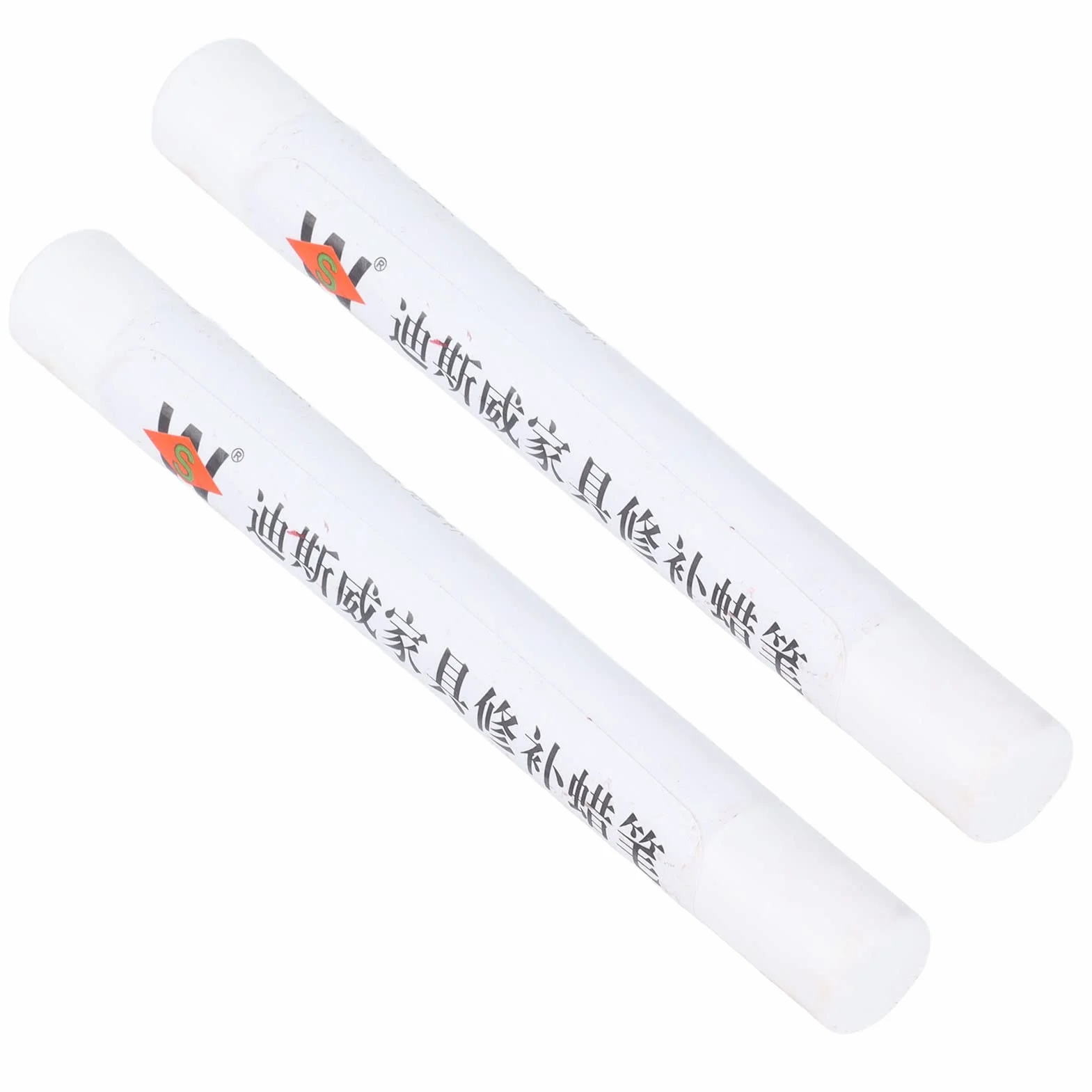 2 szt. Farba do Mebli Naprawa Podłóg Kredka Naprawa Drewna Wypełniacz Woskowy Stick Scratch Patch Pisak z farbą Kompozytowy materiał do Naprawy Drewna Wosk do Drewna, Plam, (Biały)