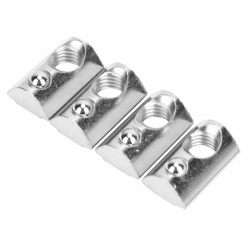50 Stück T-Gleitmutter T-Nut-Muttern nach europäischem Standard Set Federmuttern Befestigungselemente für Aluminiumprofile(M8)