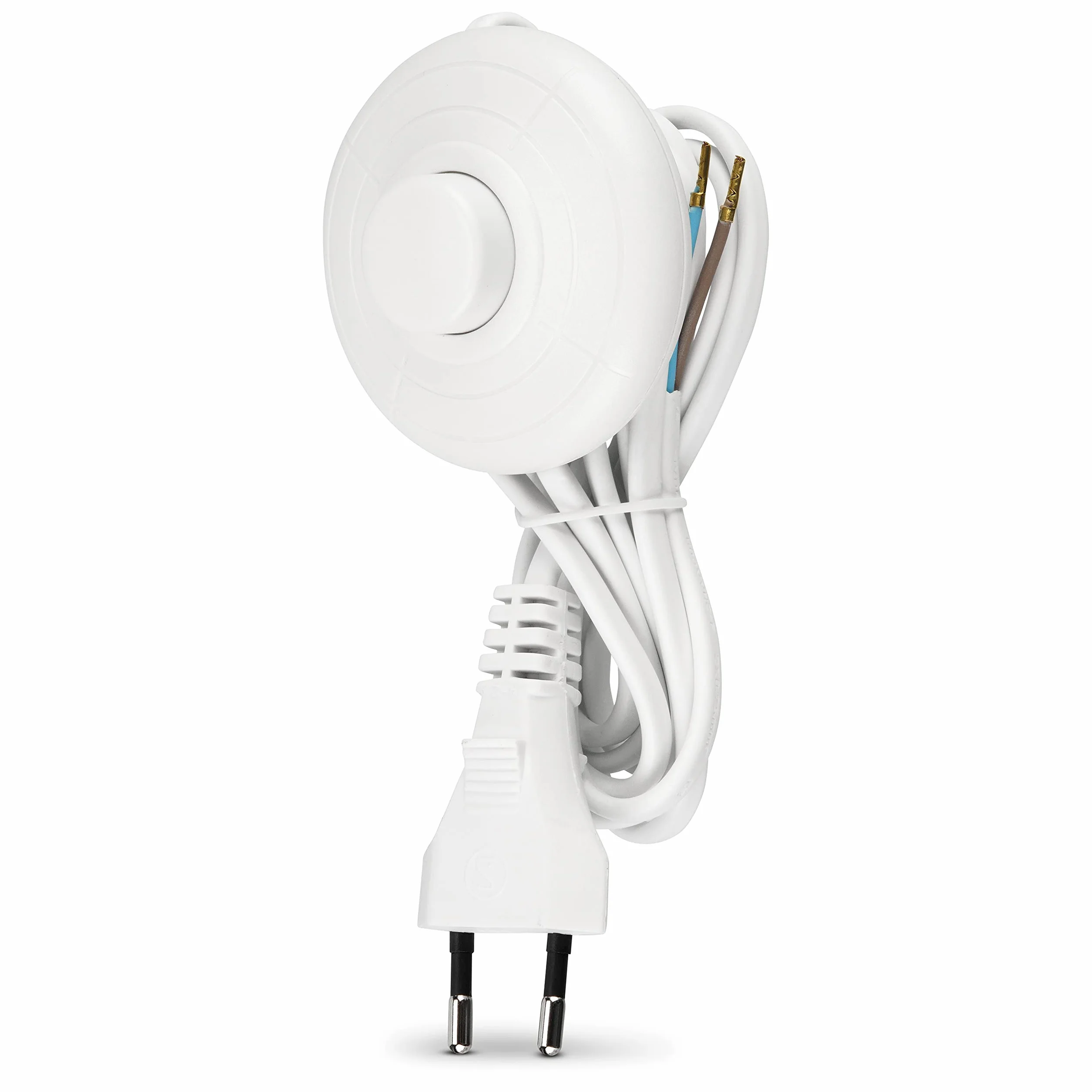 REV 0505665555 przewód zasilający, kabel z przełącznikiem i wtyczką euro, 2 m, maks. 2 A, biały
