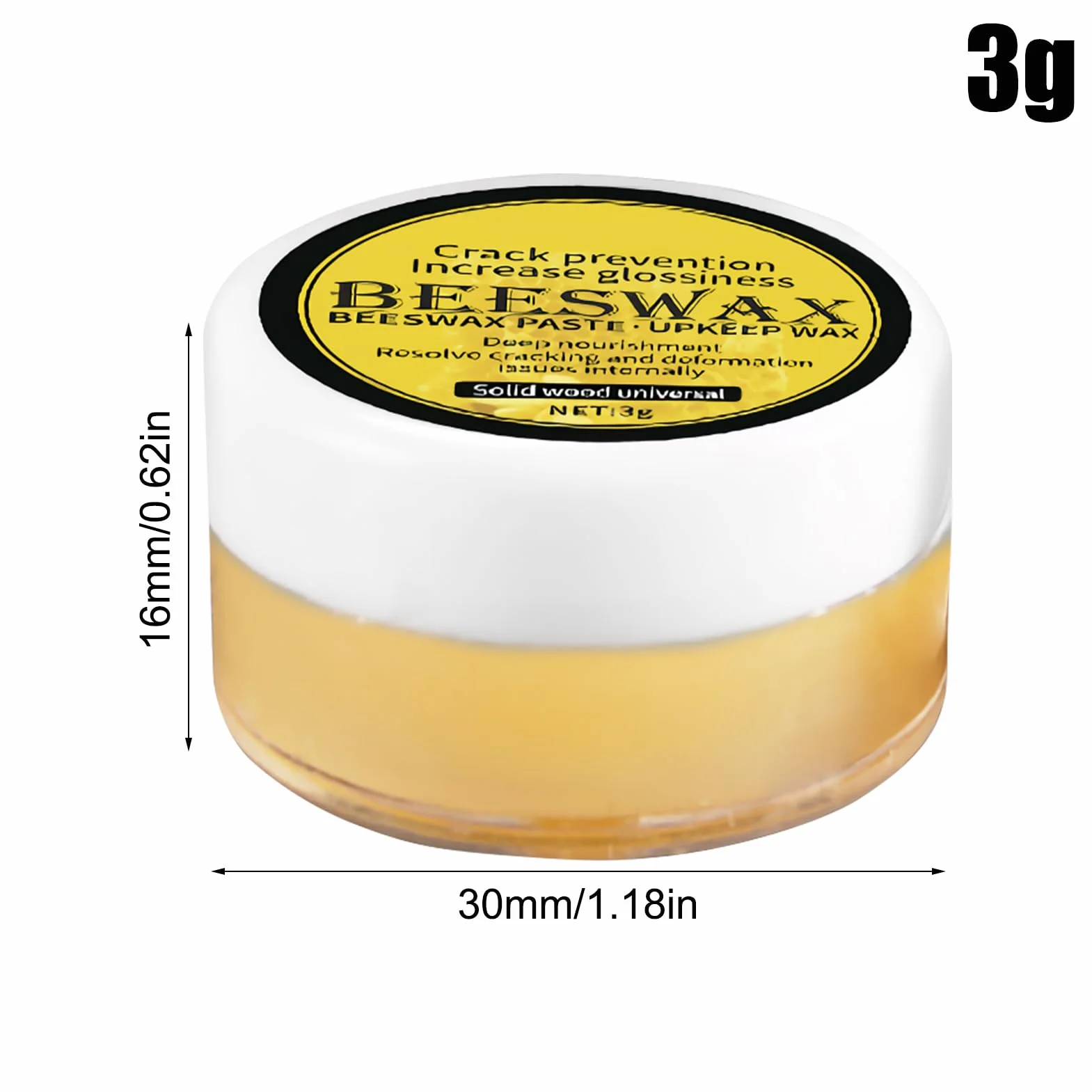 Lakier do drewna z wosku pszczelego, naturalny ochraniacz deski, od?ywka do mebli, bezpieczna formu?a, 3 x 3 x 0,63 cm), idealny do piel?gnacji desek, renowacji urz?dze? domowych