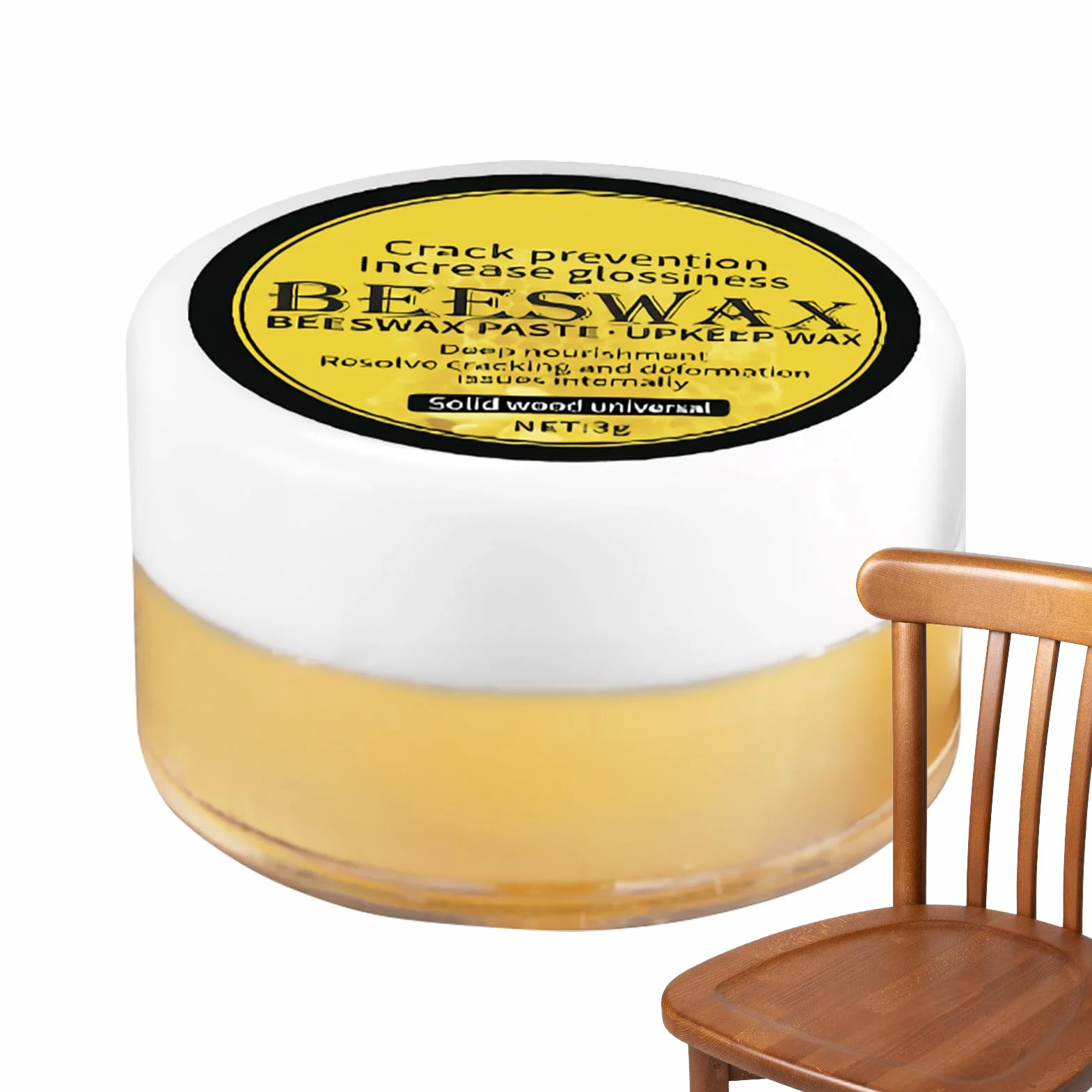 Lakier do drewna z wosku pszczelego, naturalny ochraniacz deski, od?ywka do mebli, bezpieczna formu?a, 3 x 3 x 0,63 cm), idealny do piel?gnacji desek, renowacji urz?dze? domowych