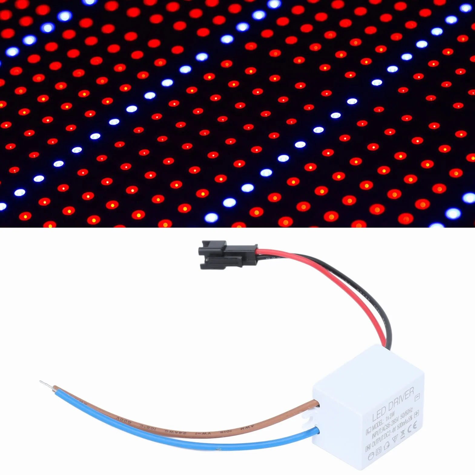 Regulowany Sterownik LED Zasilacz 2-4VDC 500mA 1x3W do Lamp i Produktów Oświetleniowych z Napięciem Wejściowym AC95-265V