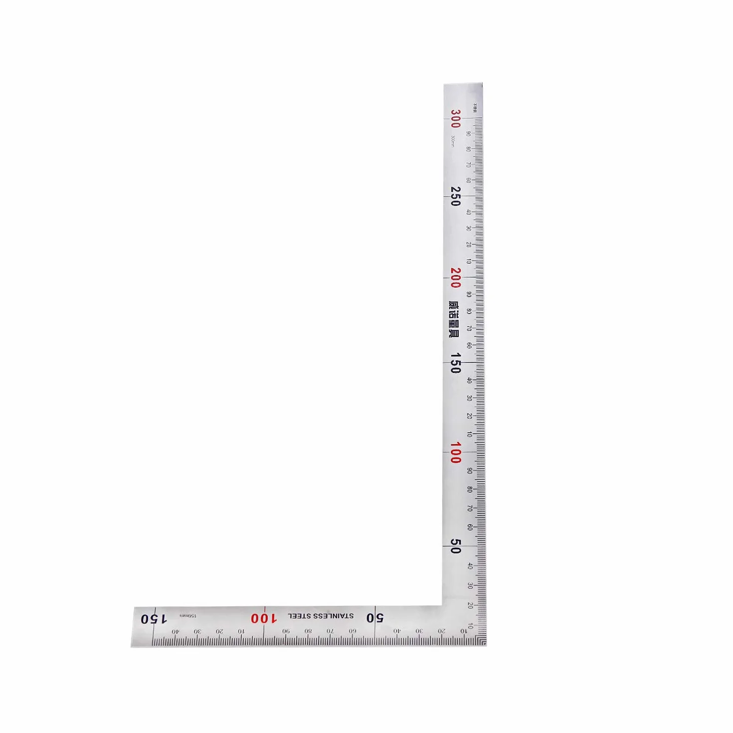 Stal nierdzewna 90 stopni kwadratowa linijka w kształcie litery L dwustronna linijka metalowa 150 x 300 mm
