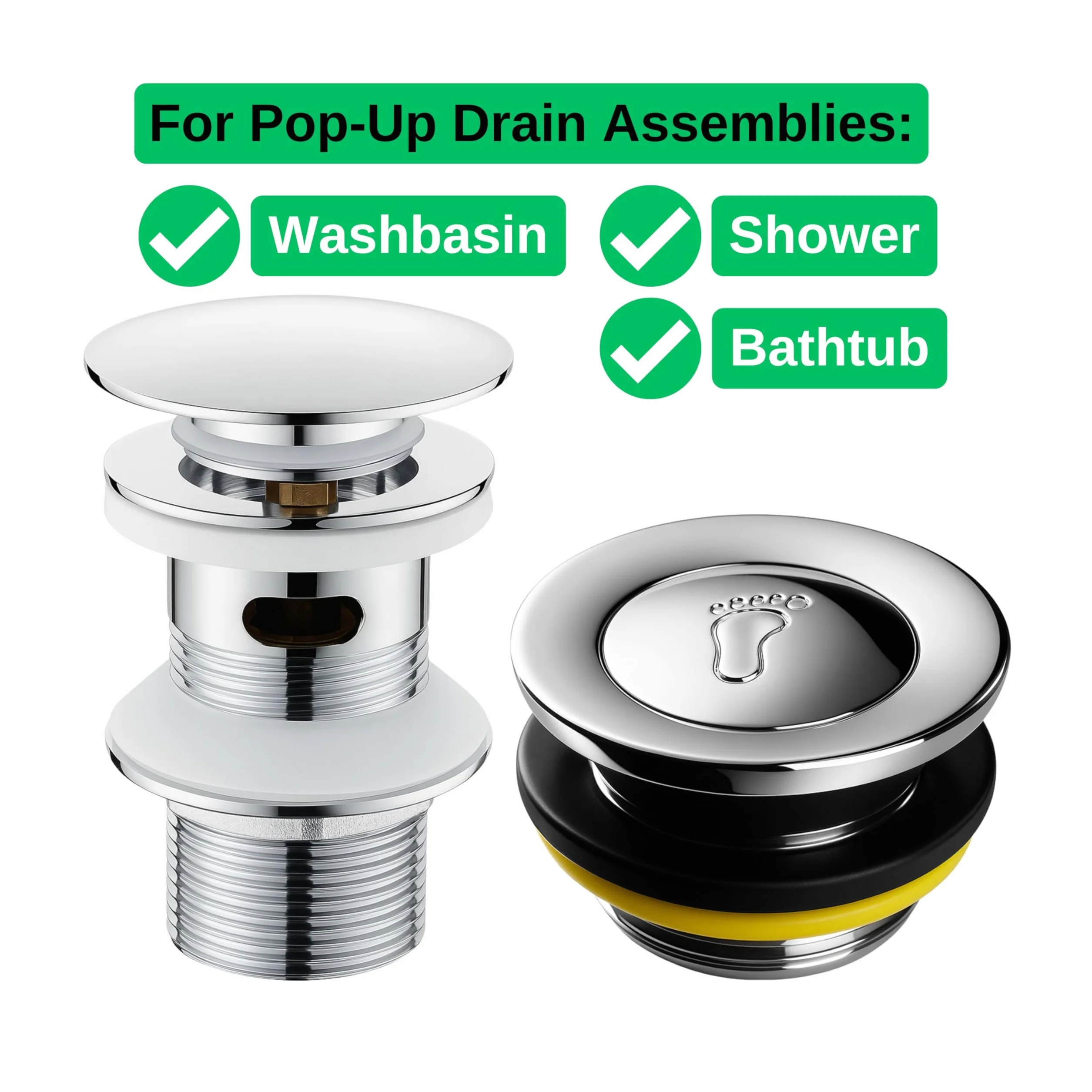 Pop Up zestaw wymiennych czopów, 1 sztuka, z mosiądzu, długość 58 mm, pasuje do większości zestawów odpływowych Popup, śruba naprawcza z mocną sprężyną, zawór odpływowy część zamienna do umywalki,