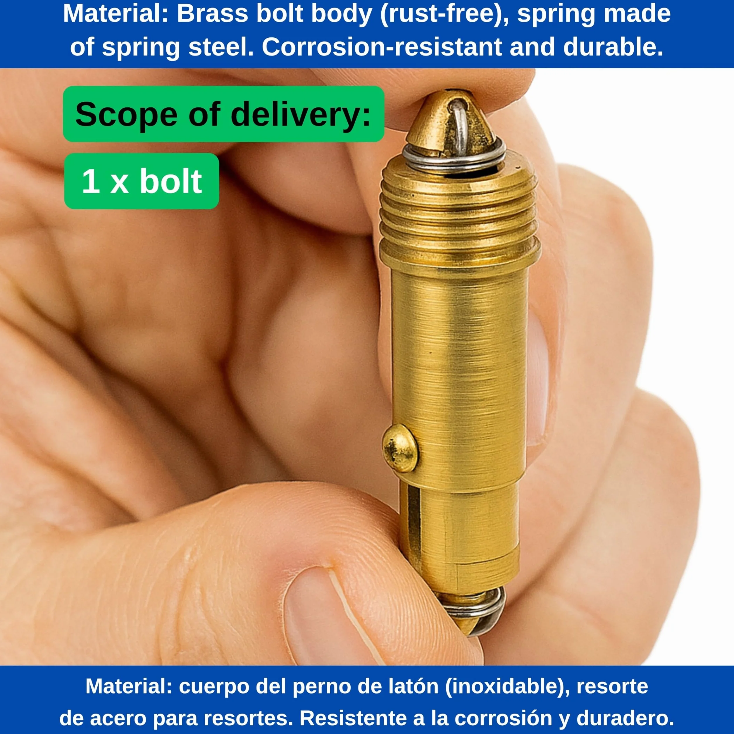 Pop Up zestaw wymiennych czopów, 1 sztuka, z mosiądzu, długość 58 mm, pasuje do większości zestawów odpływowych Popup, śruba naprawcza z mocną sprężyną, zawór odpływowy część zamienna do umywalki,