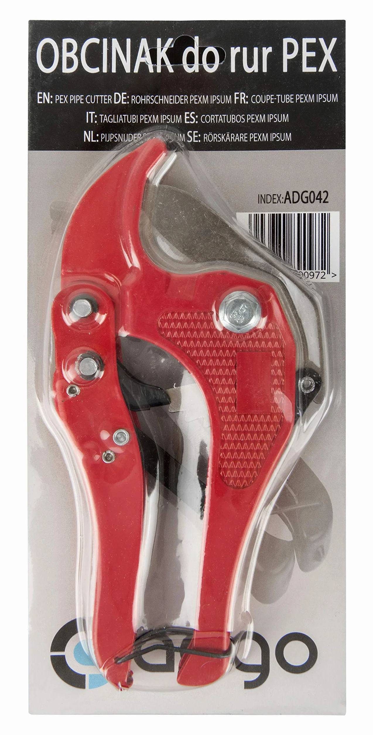 ADGO Obcinak Nożyce do Cięcia Rur 0 – 42 mm PEX PP PE PVC PPR, Nożyczki do Plastikowych Węży Wężyków Rur Kabli Kabelków Elektrycznych, Prace Domowe Hydraulik Elektryk, 1 sztuka
